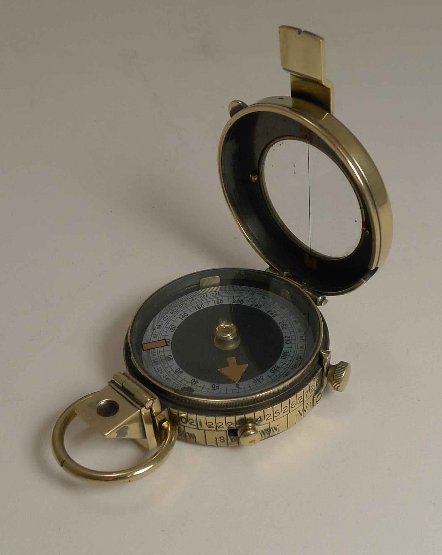 WWI 1918 British Army Officer's Compass by J H Steward, London In Good Condition In Bath, GB