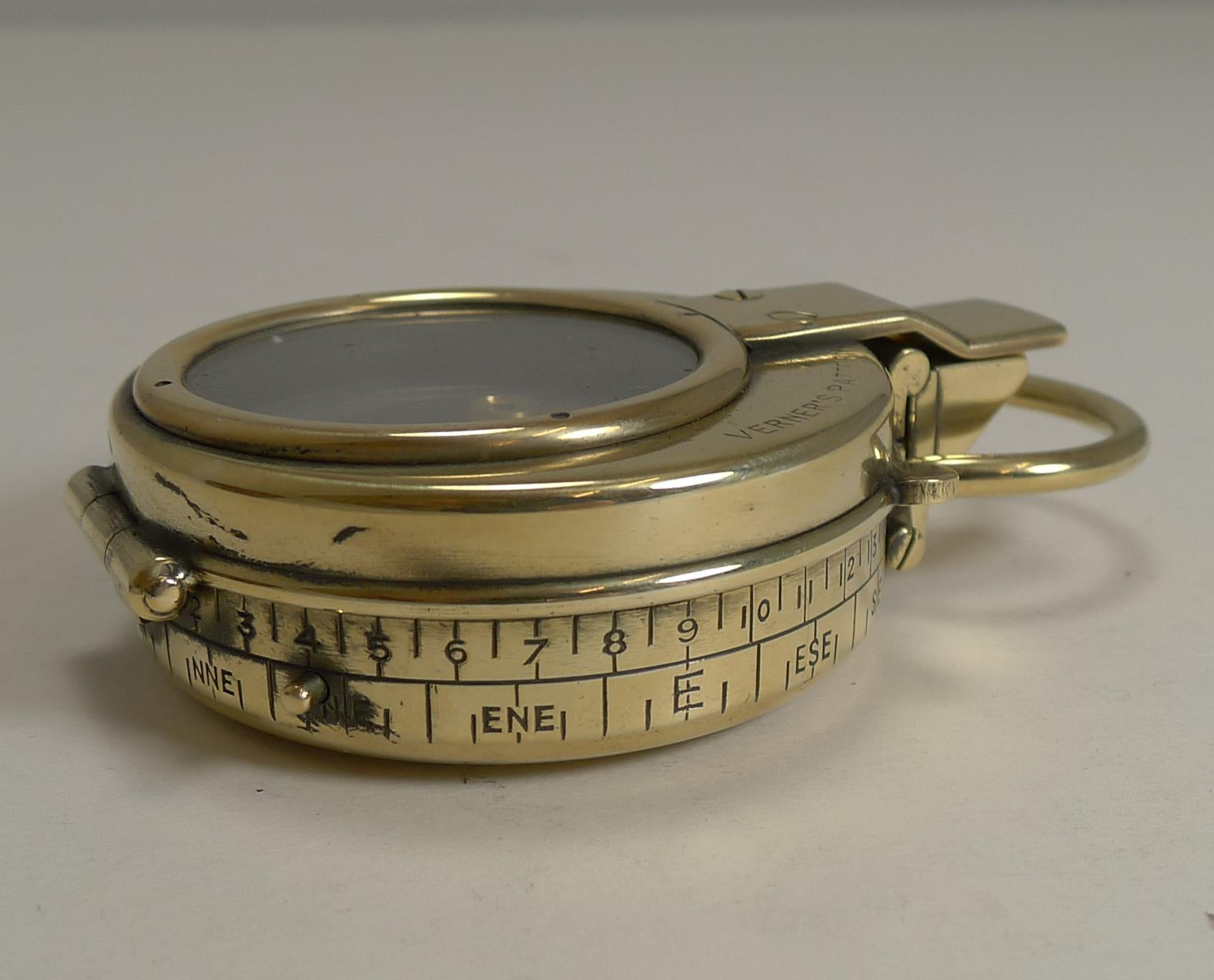 Early 20th Century WW1 1918 British Army Officer's Compass, Verner's Patent MK VIII by E. Koehn