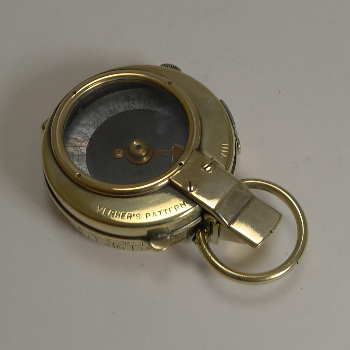 WW1 1918 British Army Officer's Compass, Verner's Patent MK VIII by E. Koehn 1