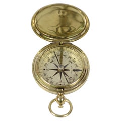 WW1 American Army Officer Pocket Brass Magnetic Compass Antique Scientific Tool