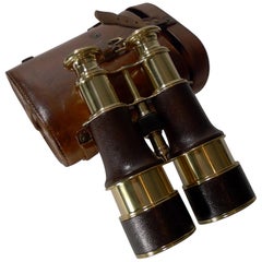 Antique WW1 Binoculars and Case, British Officer's Issue