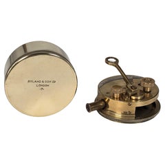 WW1 brass pocket military sextant made by Ryland & Sons, London circa 1915