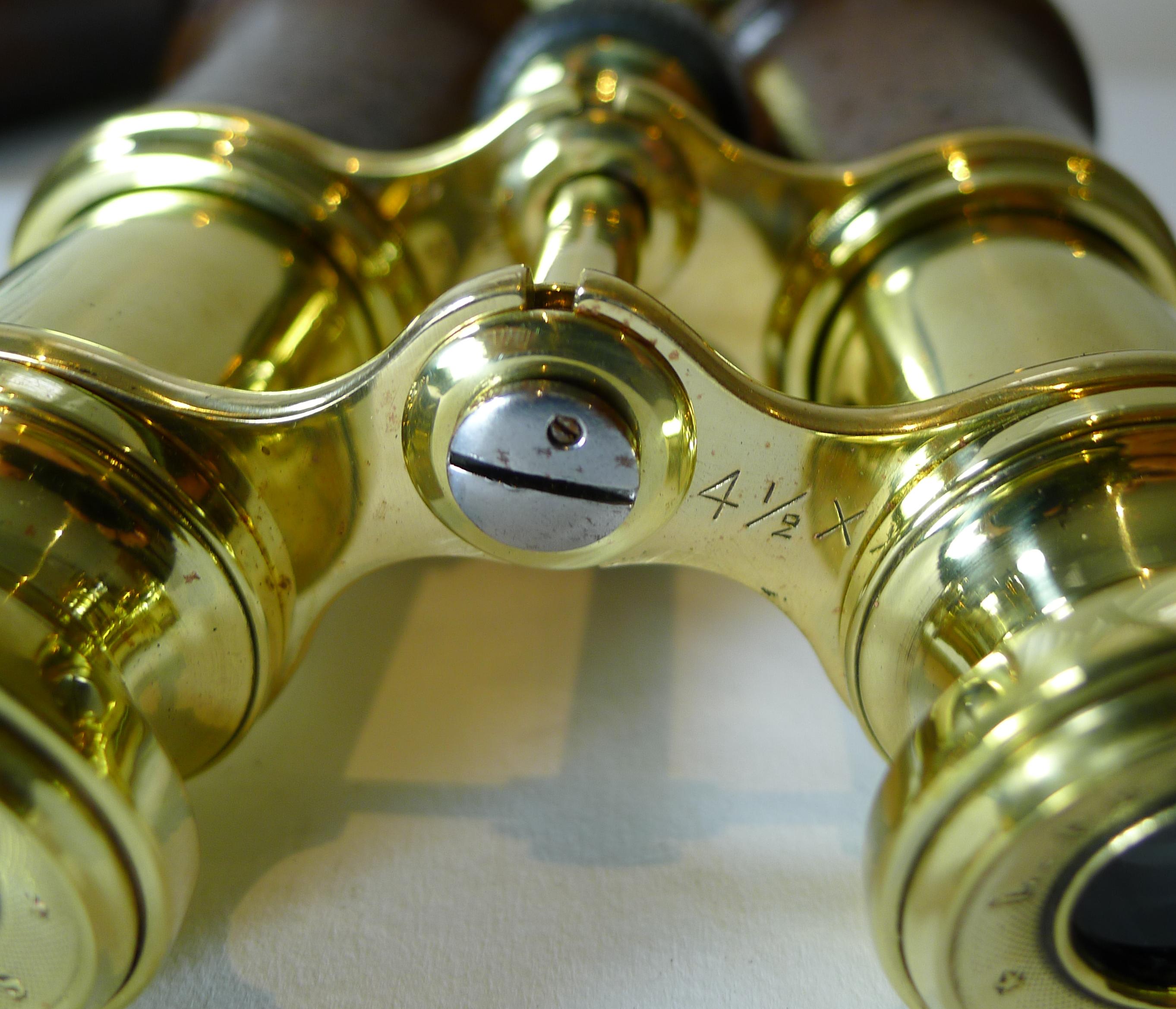 WW1 Issued Antique French Binoculars Signed L. Petit, Paris 1