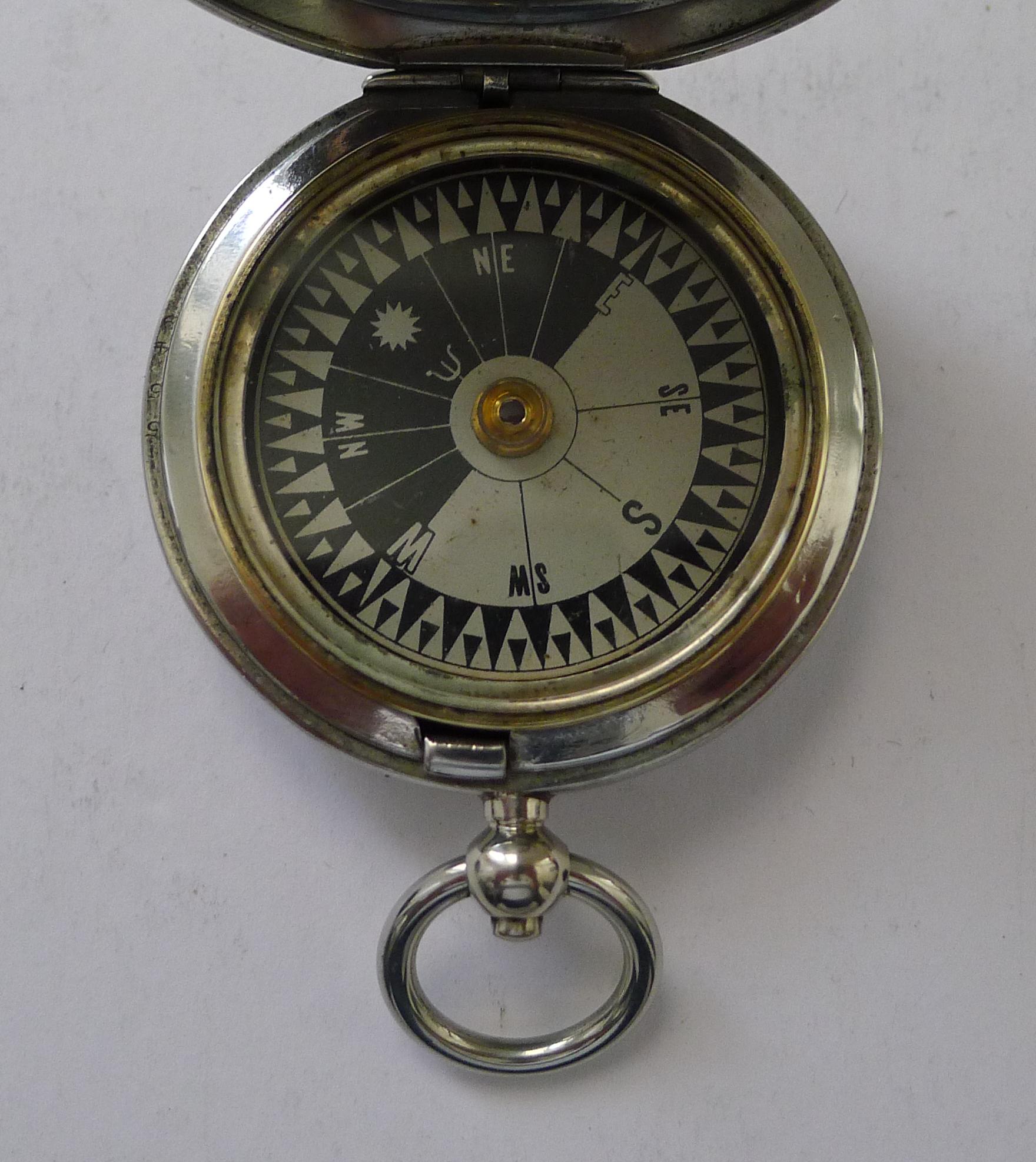 Nickel WW1 Mark V Pocket Compass by Dennison, Birmingham - 1916 For Sale