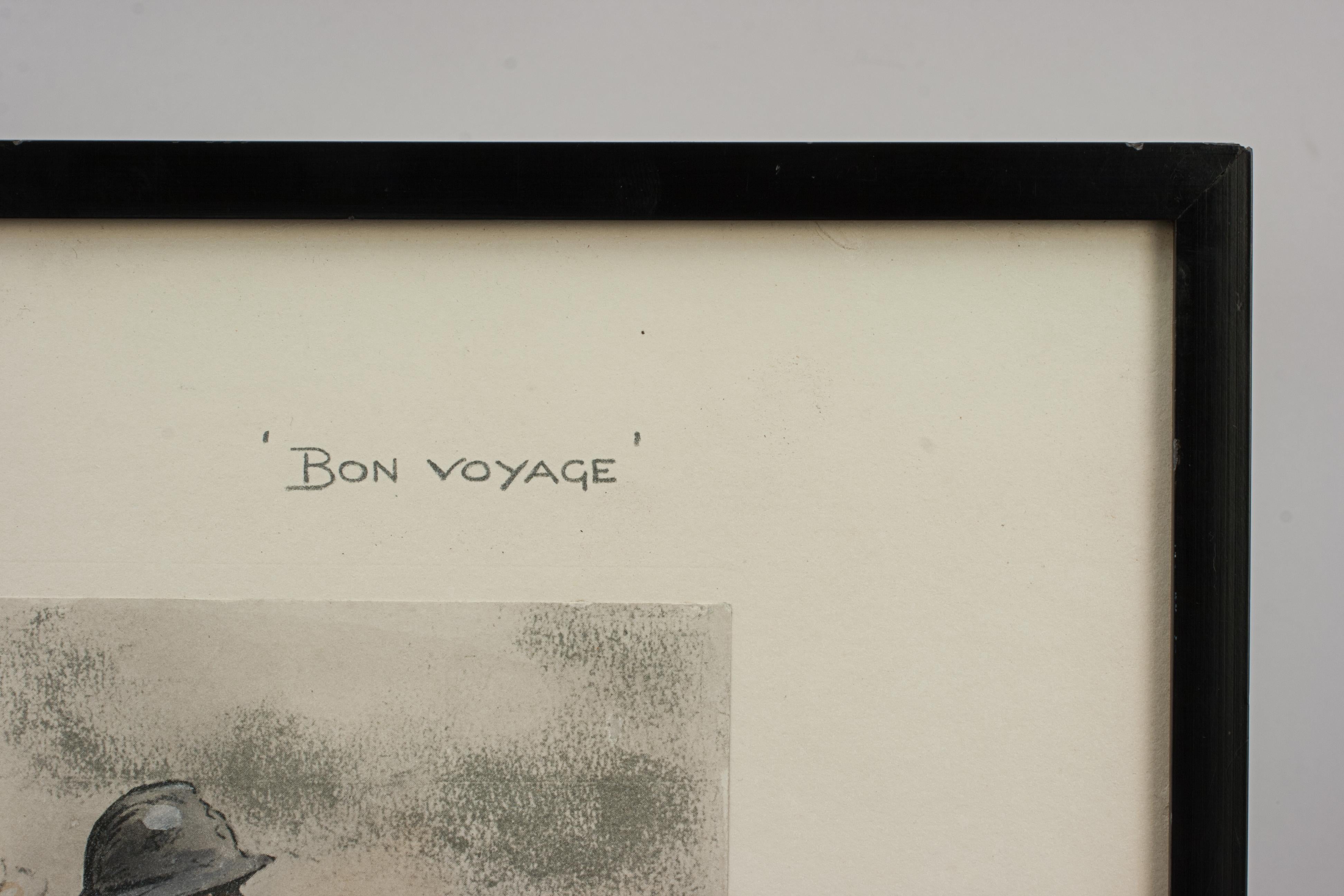 Paper WW1 Military Print Bon Voyage, by Snaffles For Sale
