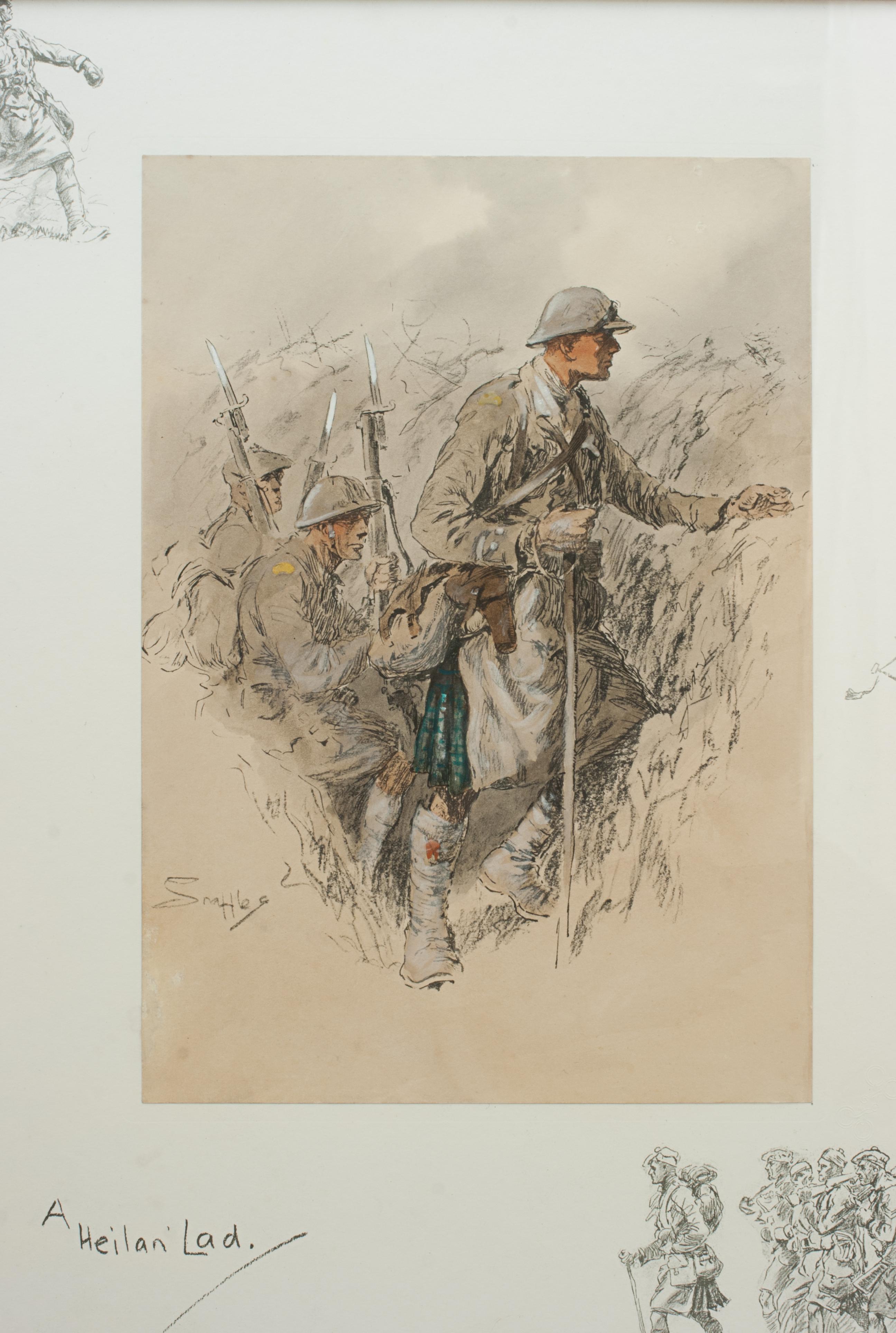 20th Century WW1 Military Print Heilan' Lad by Snaffles For Sale