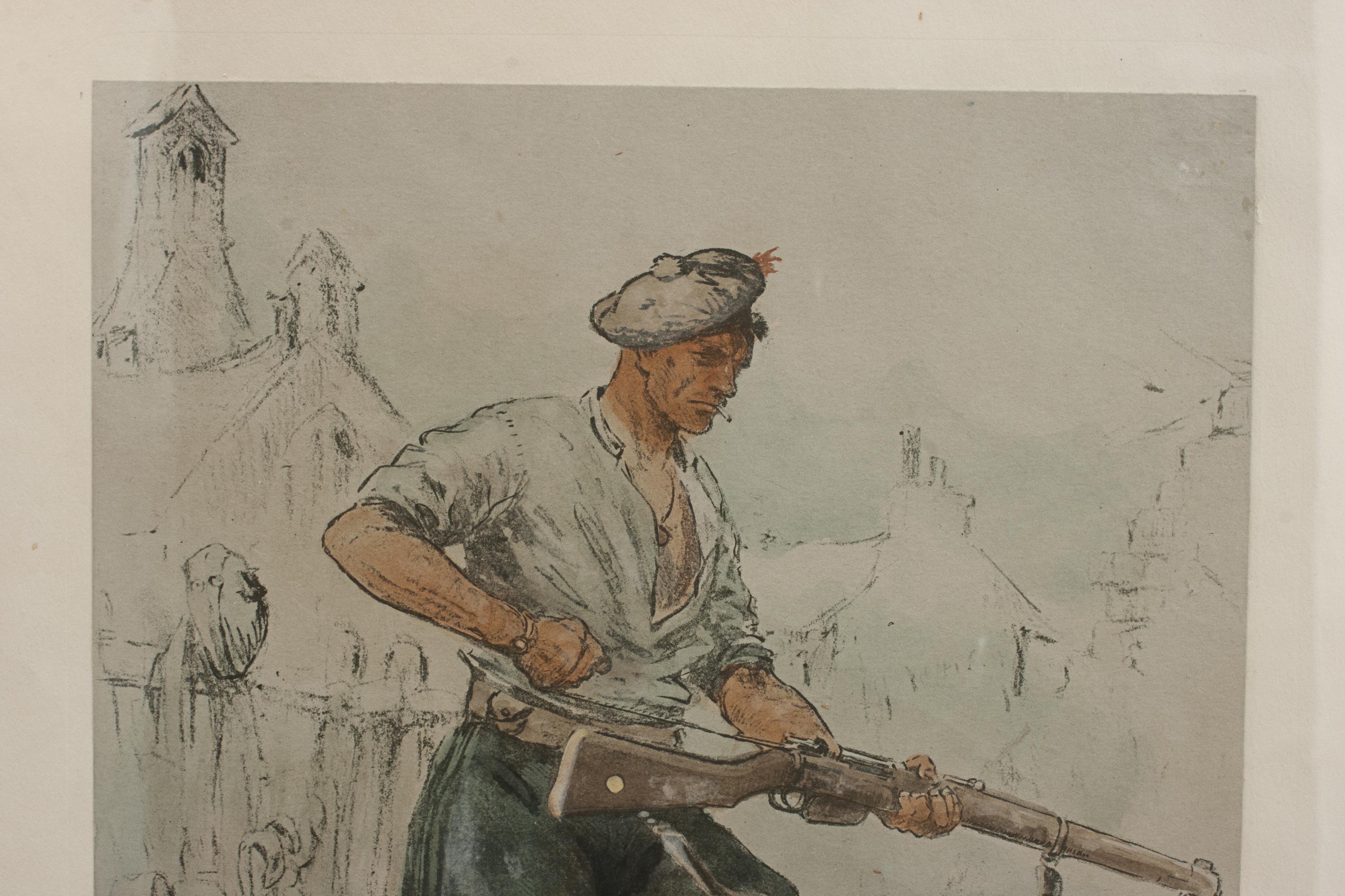 WW1 Military Print, Jock K1, by Snaffles For Sale 1