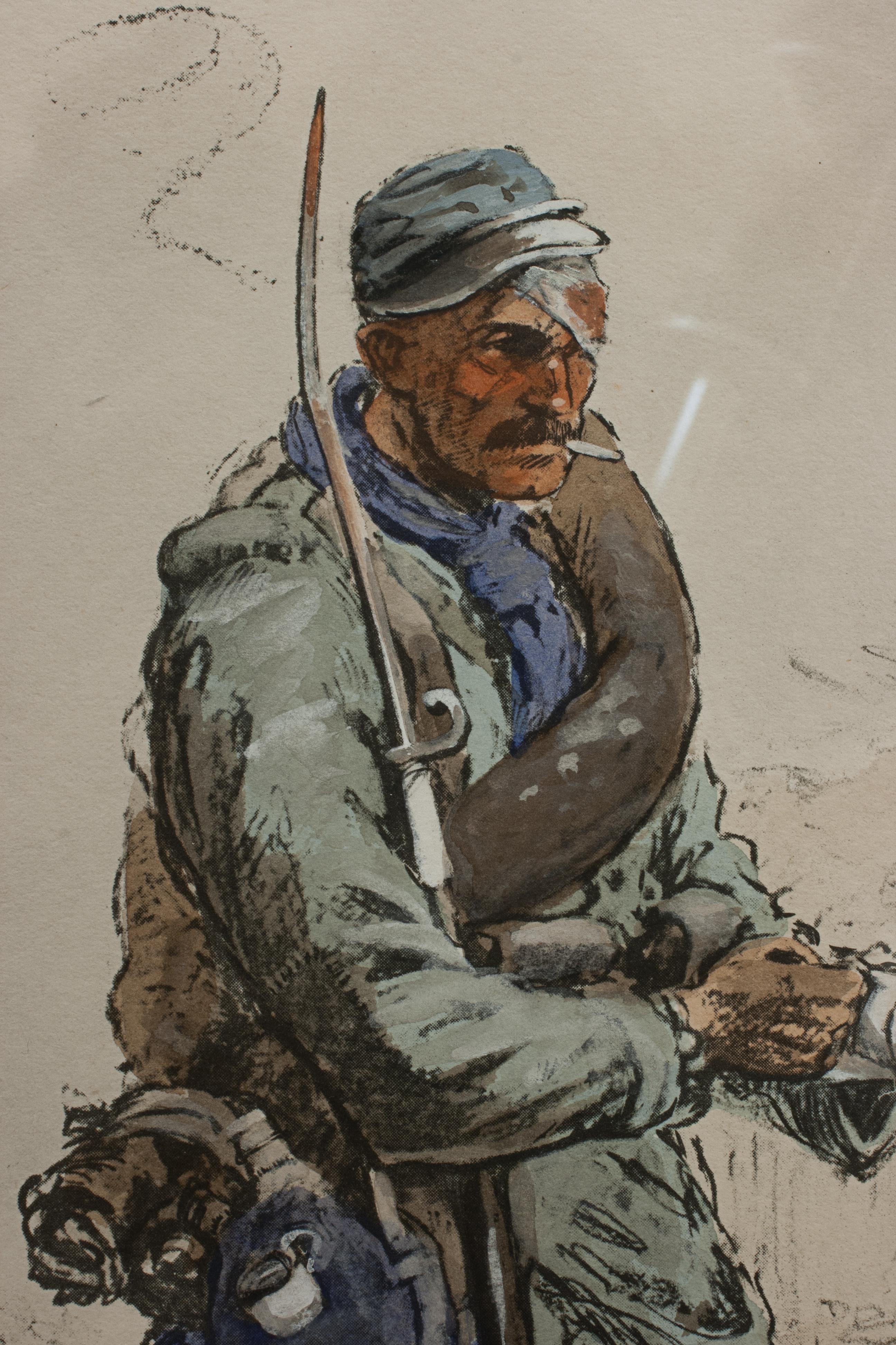 WW1 Military Print Le Poilu, by Snaffles For Sale 1