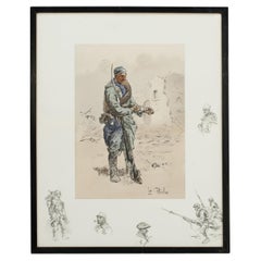 Used WW1 Military Print Le Poilu, by Snaffles