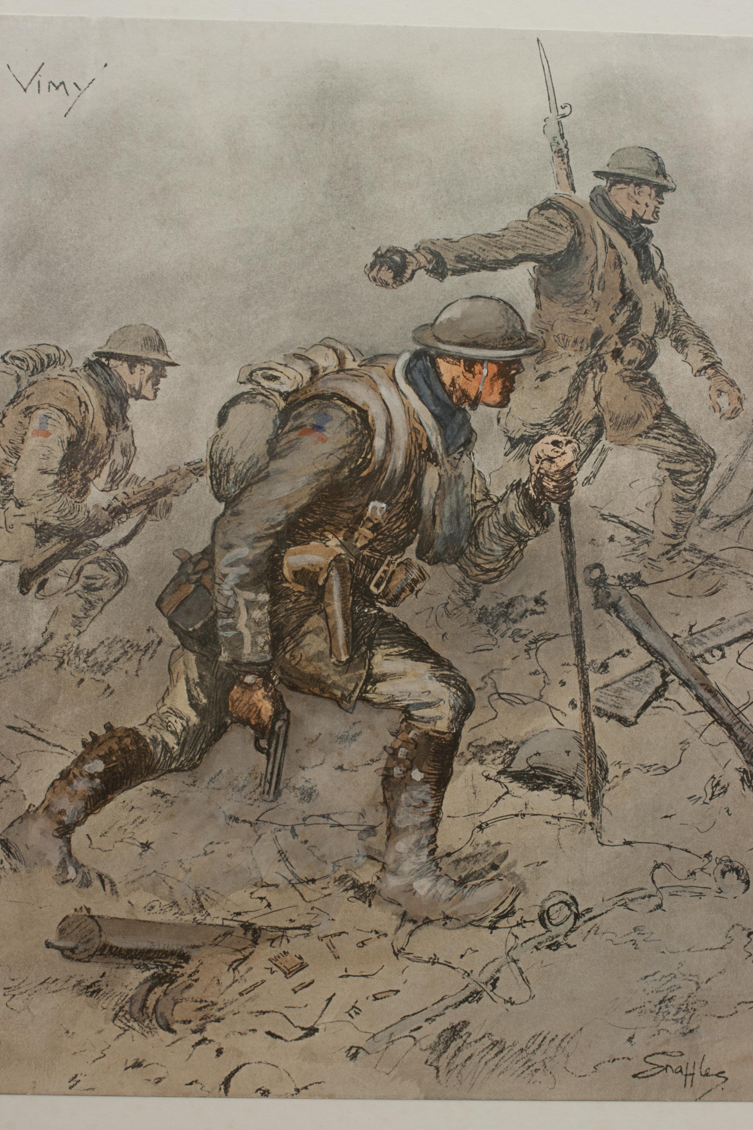 Gravure militaire WW1, Vimy, par Snaffles Bon état - En vente à Oxfordshire, GB