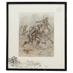Estampa Militar de la 1ª Guerra Mundial, Vimy, por Snaffles