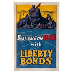 WW1 original poster Beat back the Hun with liberty bonds by Frederick Strothmann