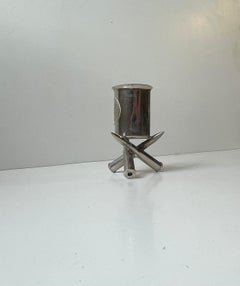 WW1 Trench Art Cigarette Holder in Silver Plated brass, 1910s