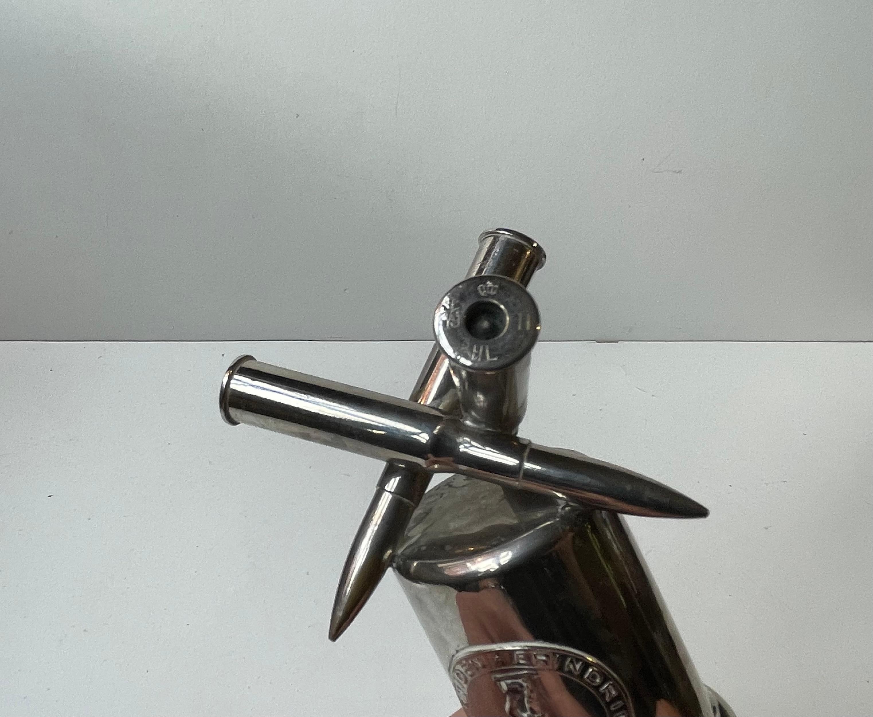 Pitillera de arte de trinchera de la 1ª Guerra Mundial en latón plateado, década de 1910 siglo XX en venta