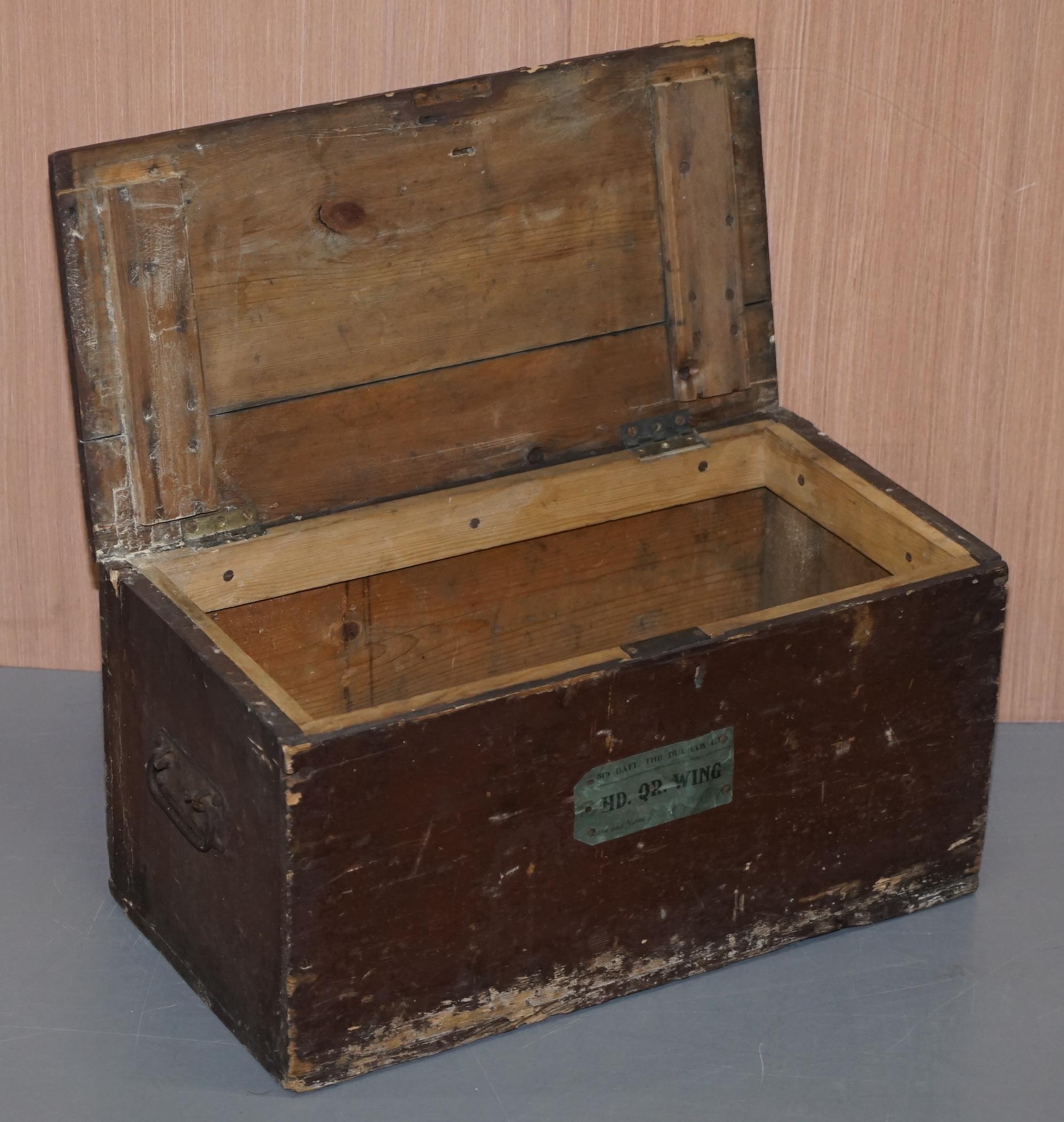 WW2 1939-1945 8th Battalion the Durham Hd Hq Wing Military Campaign Chest Trunk For Sale 2