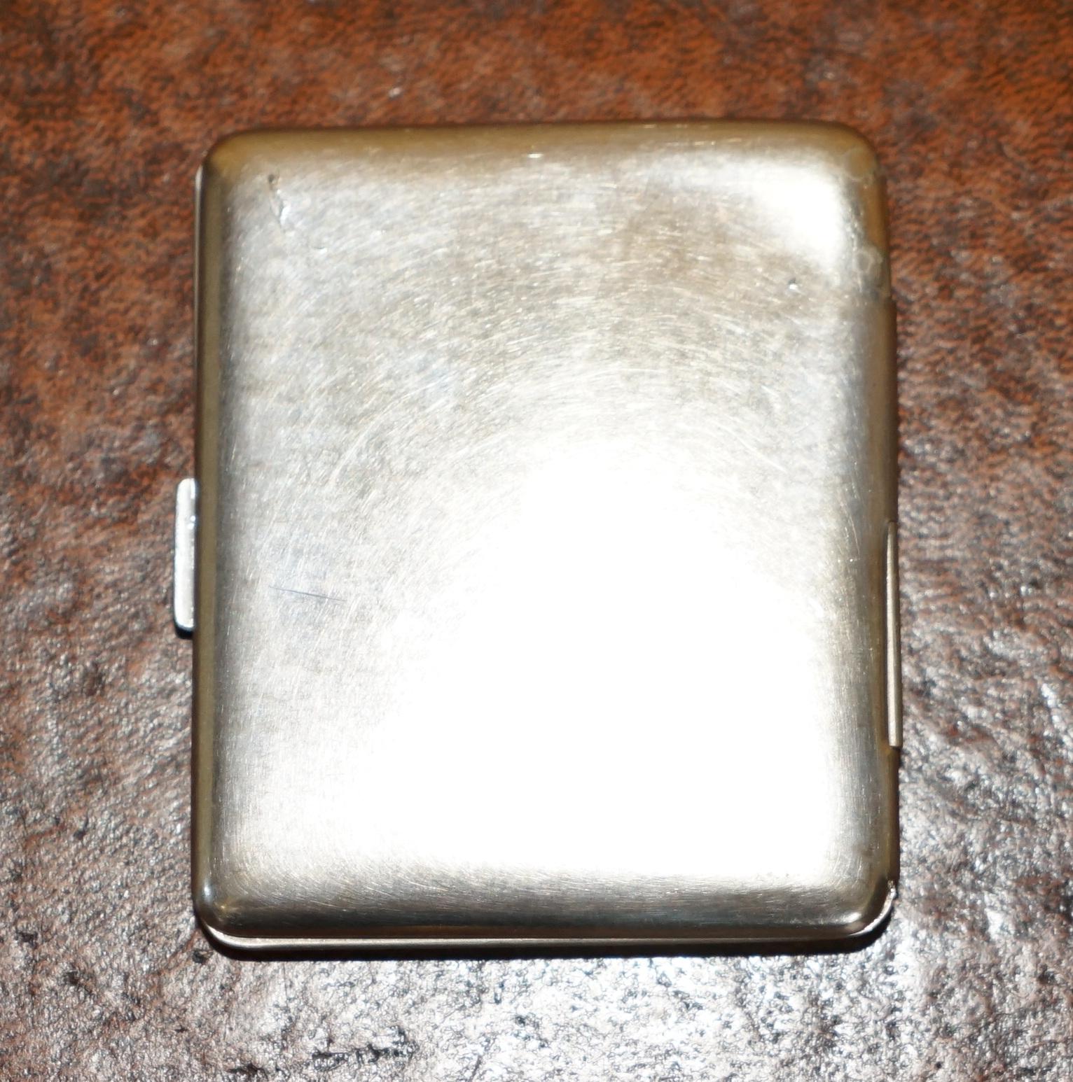 Hand-Crafted WW2 SILVER PLATED ROYAL CANADiAN ORDNANCE CORPS BADGE ON CIGARETTE CASE For Sale
