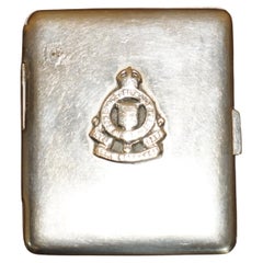 WW2 silber platzierte ROyal CANADiAN ORDNANCE CORPS BADGE ON CIGARETTE CASE