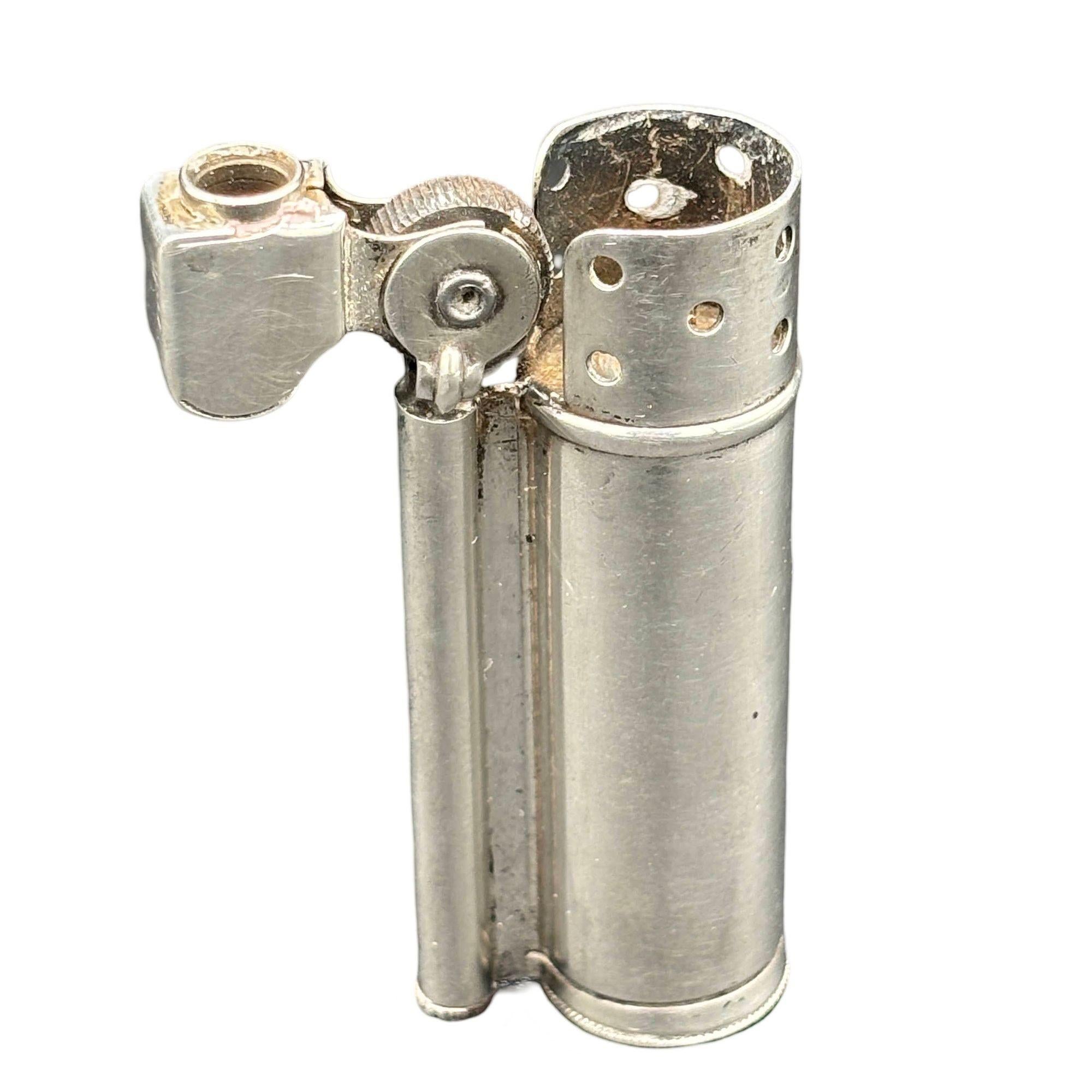 Americano Accendino militare da trincea Dunhill d'epoca in argento sterling della seconda guerra mondiale in vendita