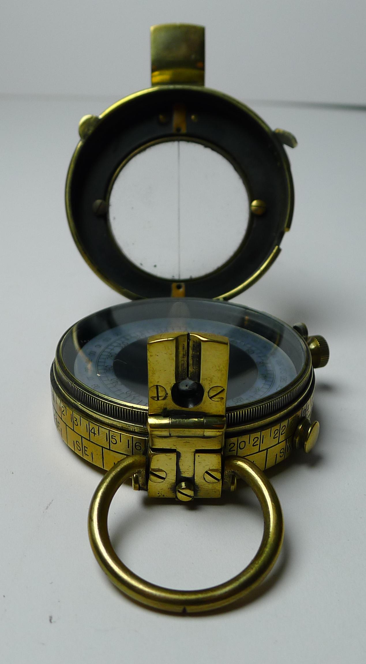 WWI 1917 British Army Officer's Compass, Verner's Patent by French Ltd. 8