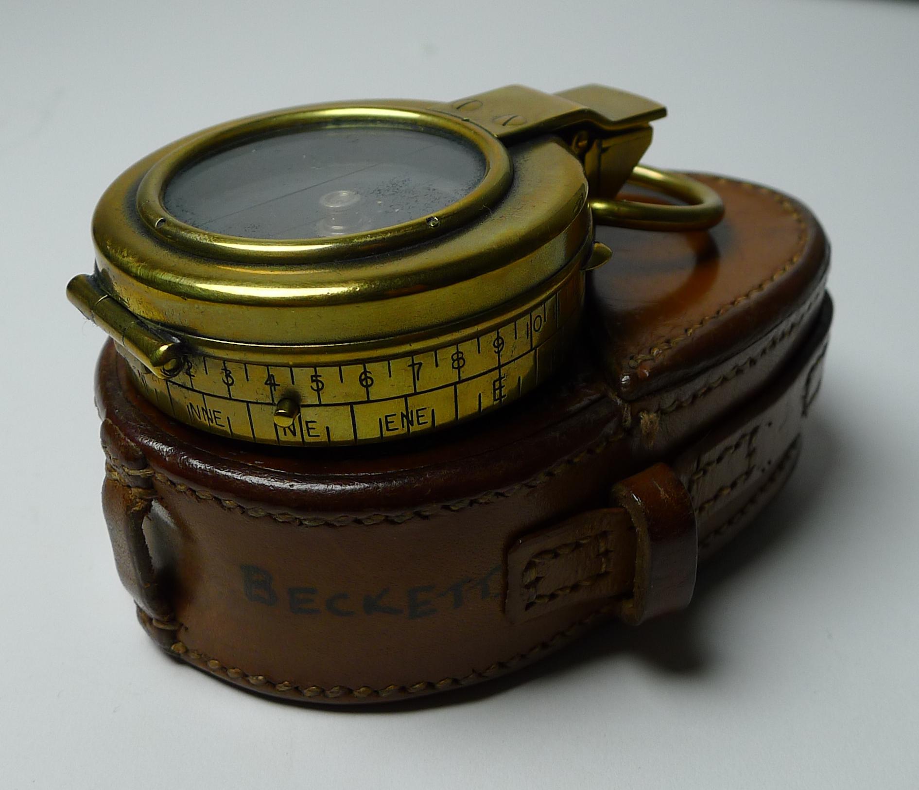 This is an excellent original example of the MK VIII. It is fully functioning, has a brass case and is mounted with lanyard ring. The glass face and numbered brass outer ring are perfectly intact. The lid is stamped 'Verner's Pattern. The rear of
