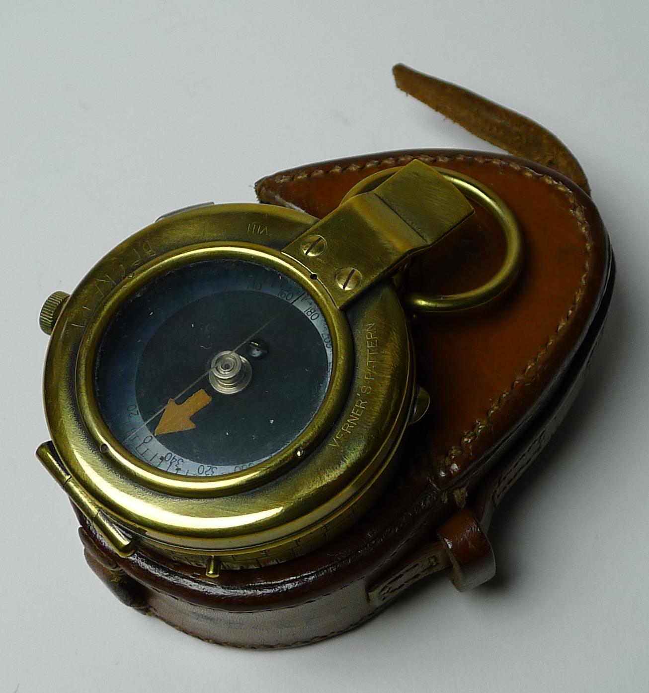 WWI 1917 British Army Officer's Compass, Verner's Patent by French Ltd. In Good Condition In Bath, GB