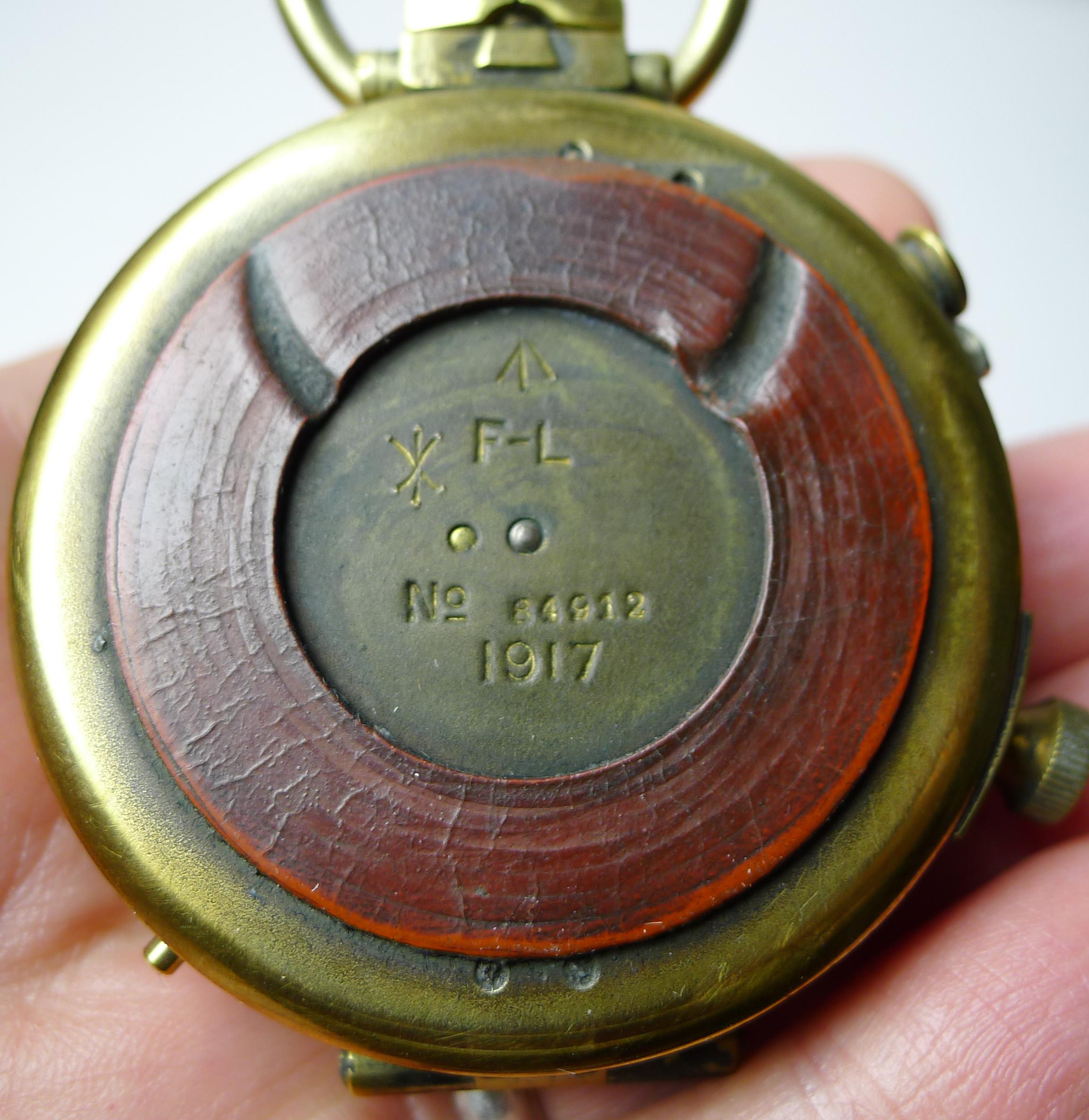 Brass WWI 1917 British Army Officer's Compass, Verner's Patent by French Ltd.