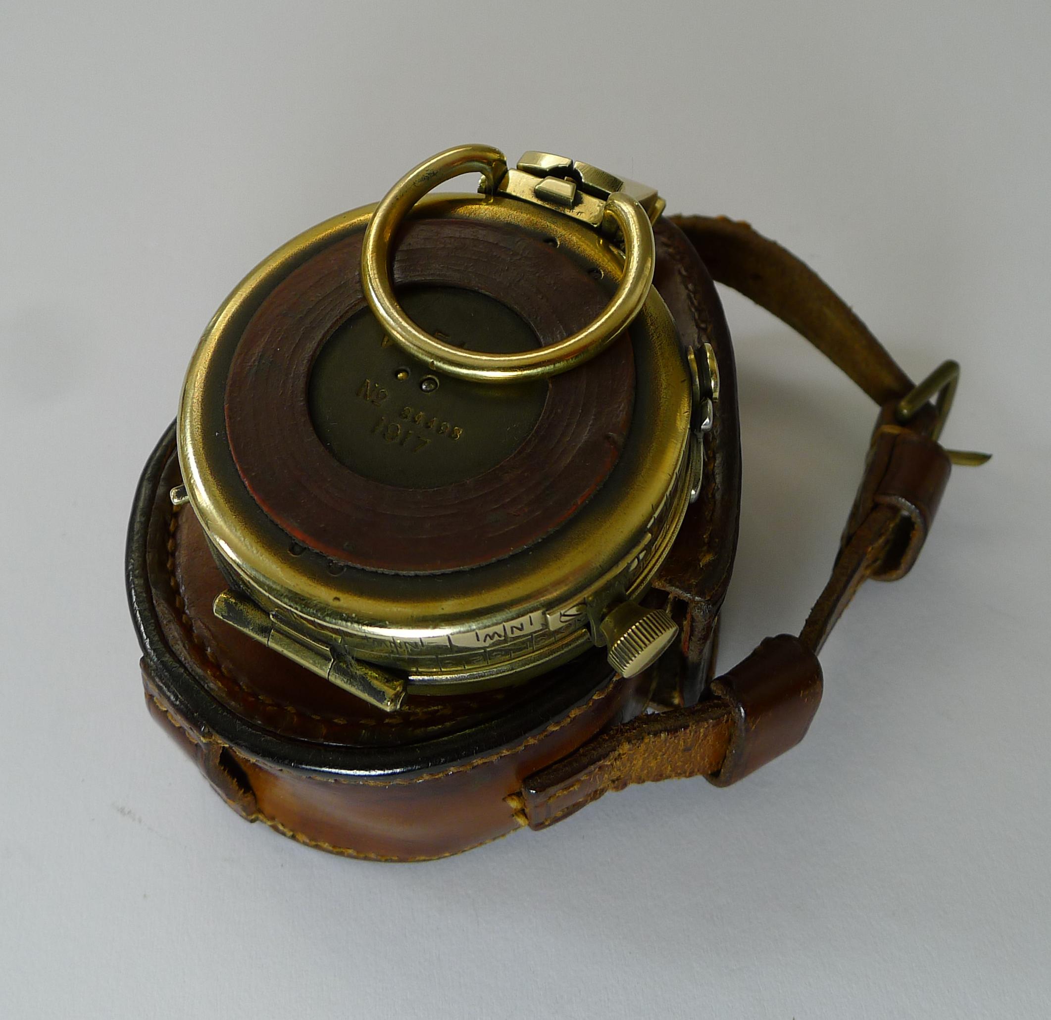 WWI 1917 British Army Officer's Compass, Verner's Patent Mk viii by French Ltd 6
