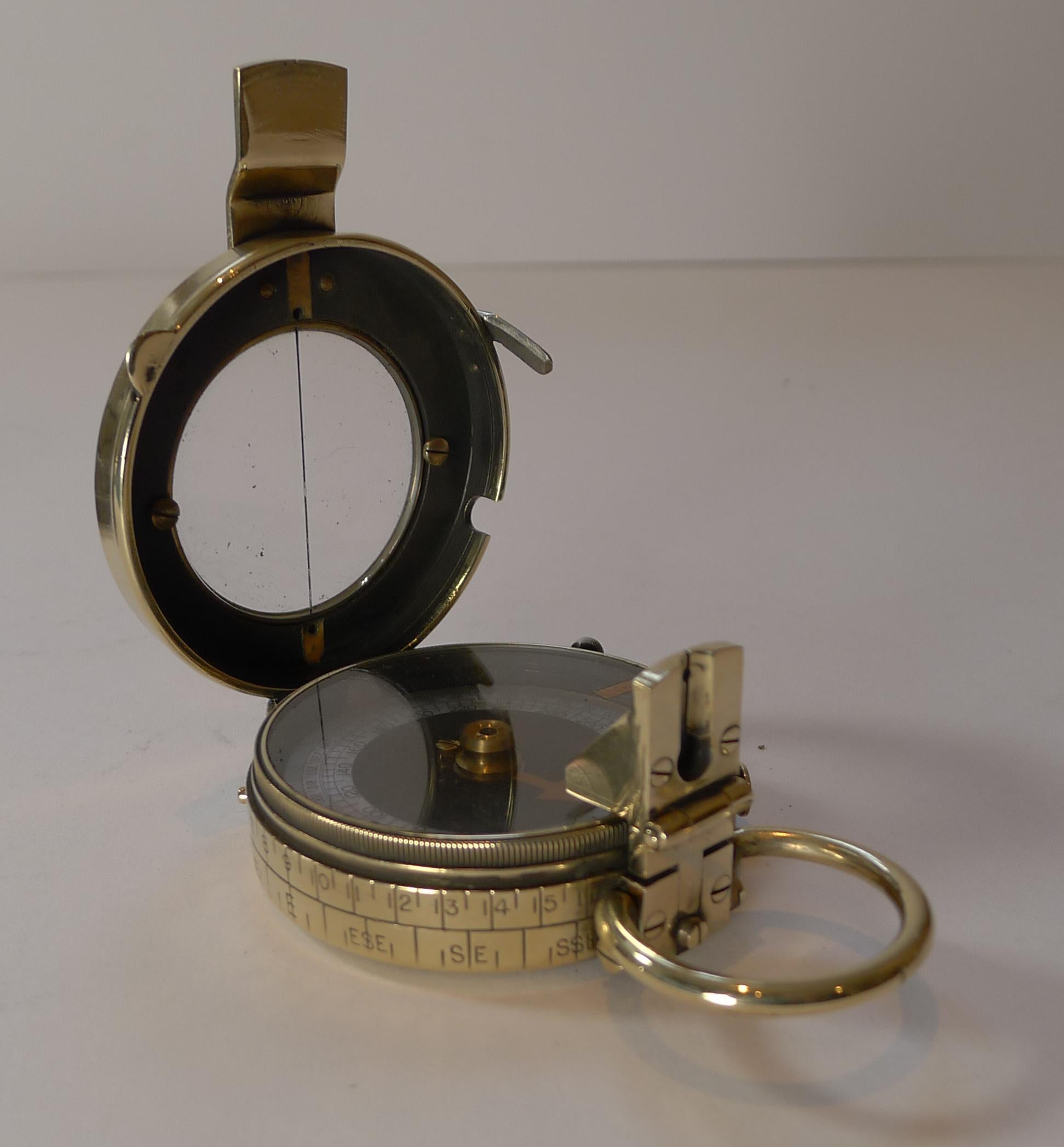 WWI 1917 British Army Officer's Compass, Verner's Patent MK VIII by French Ltd In Good Condition In Bath, GB