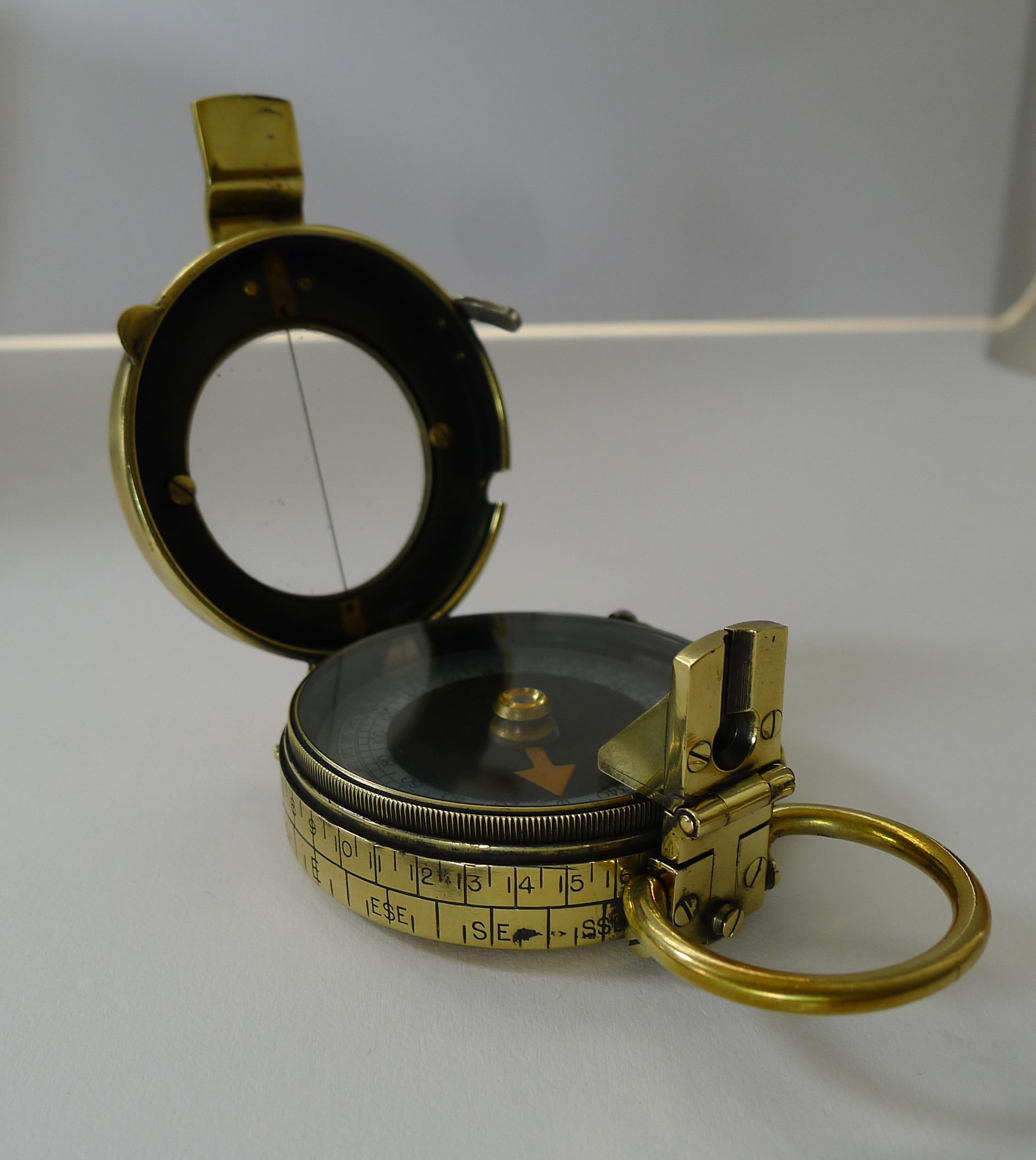 European WWI 1917 British Army Officer's Compass, Verner's Patent Mk viii by French Ltd
