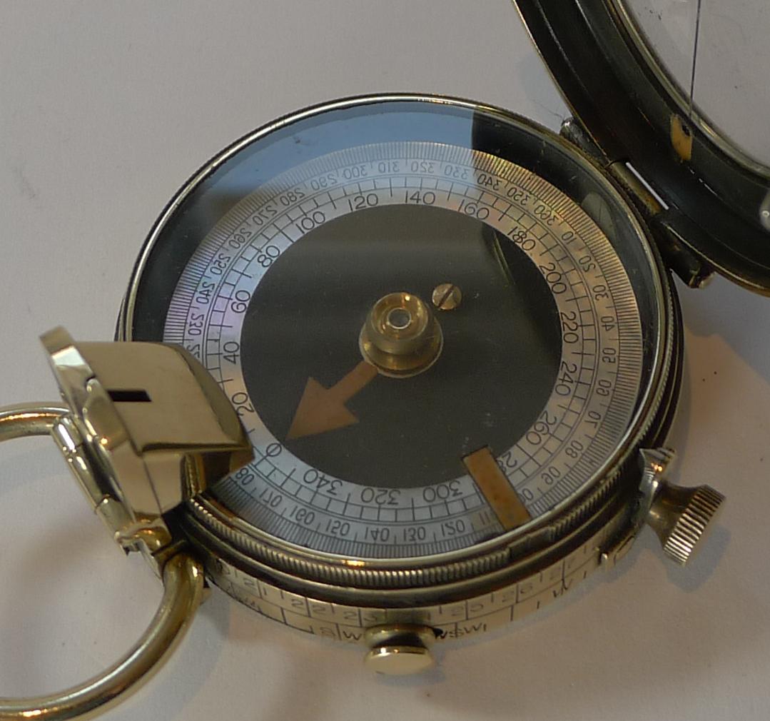 WWI 1917 British Army Officer's Compass, Verner's Patent MK VIII by French Ltd 1
