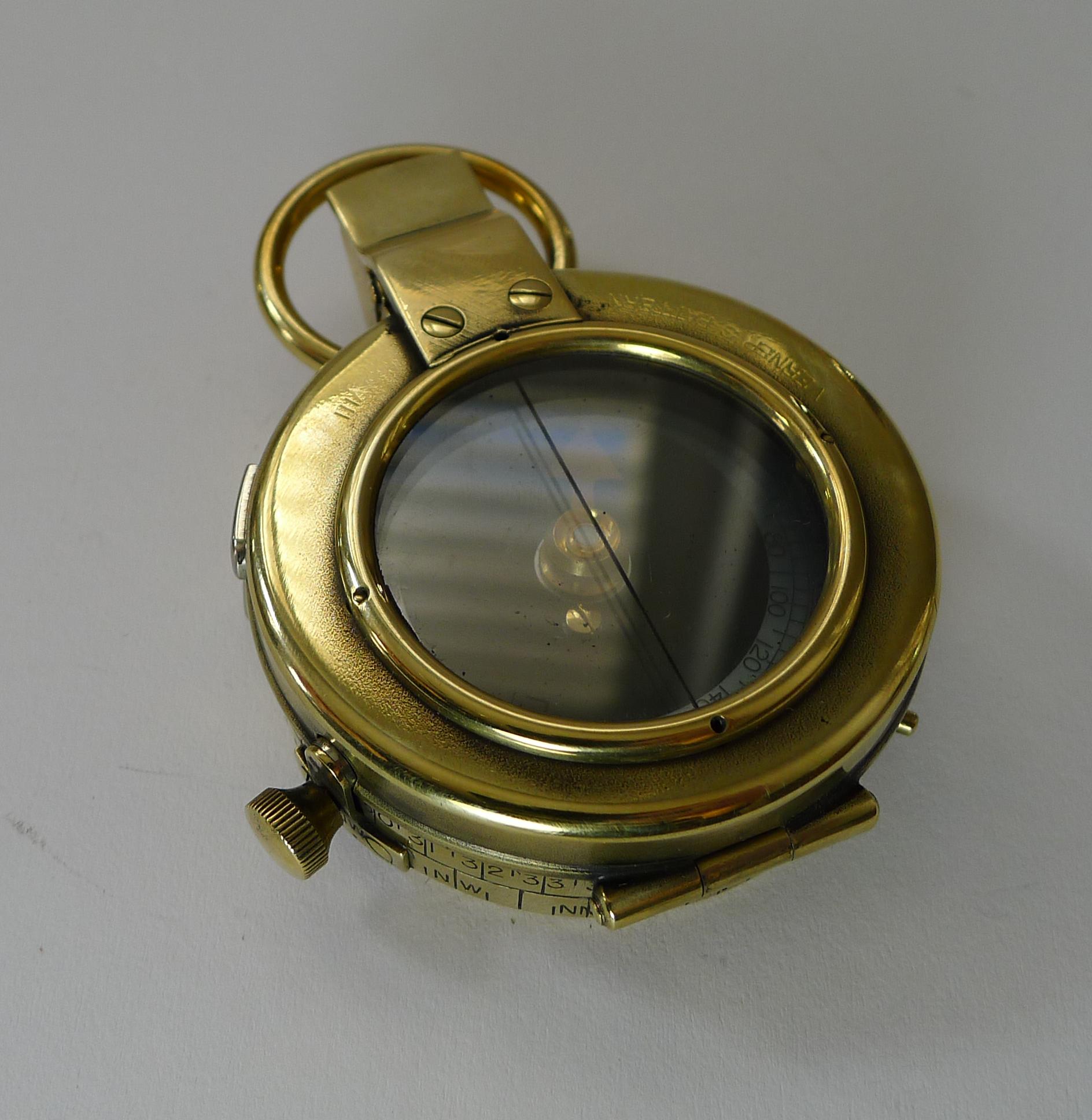 WWI 1917 British Army Officer's Compass, Verner's Patent Mk viii by French Ltd 1
