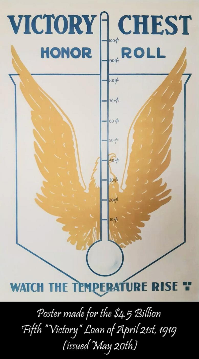 American WWI Bond Drive Flag, With Prussian Blue Eagle, ca 1919 For Sale