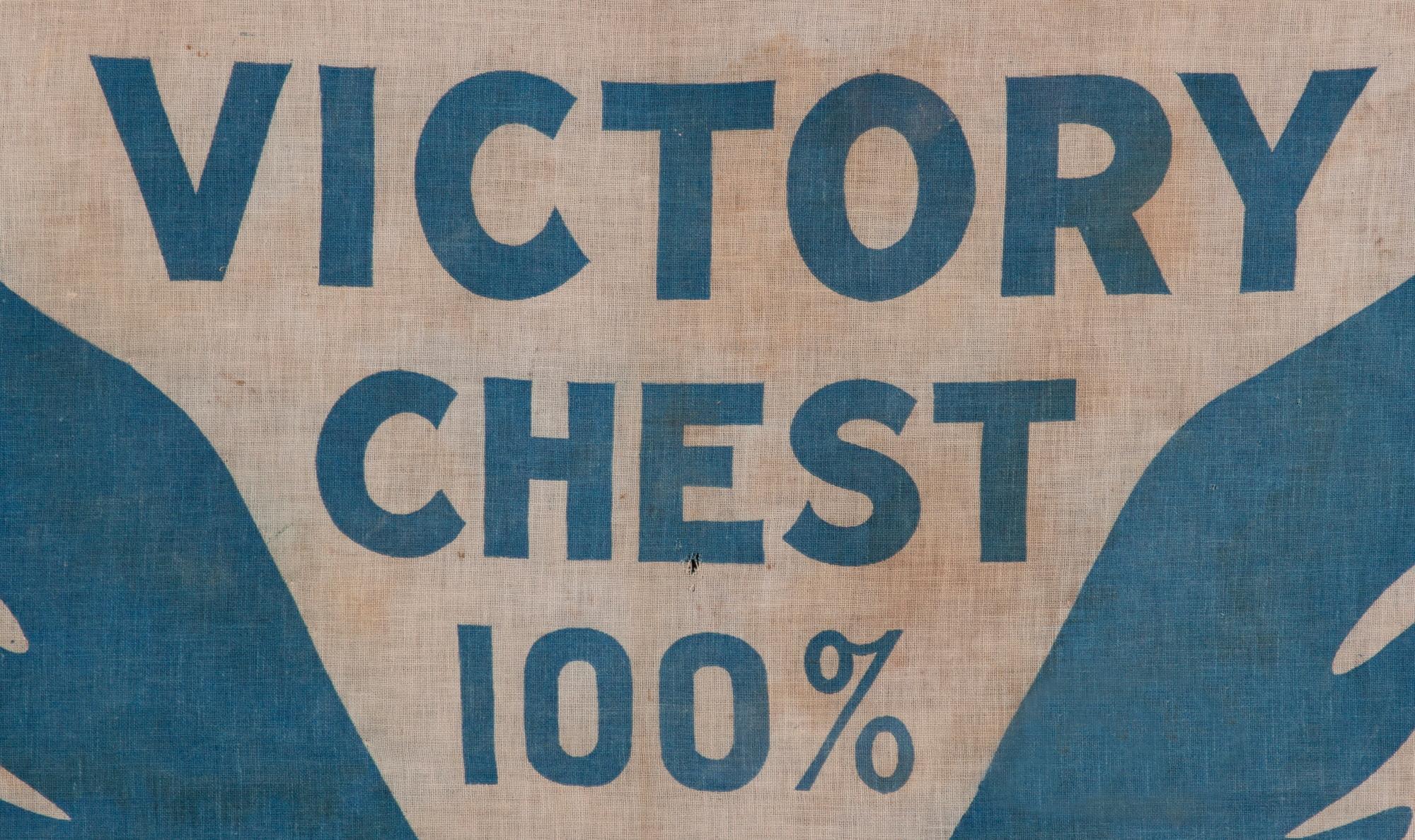 Early 20th Century WWI Bond Drive Flag, With Prussian Blue Eagle, ca 1919 For Sale