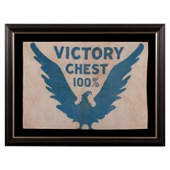 WWI Bond Drive Flag, With Prussian Blue Eagle, ca 1919