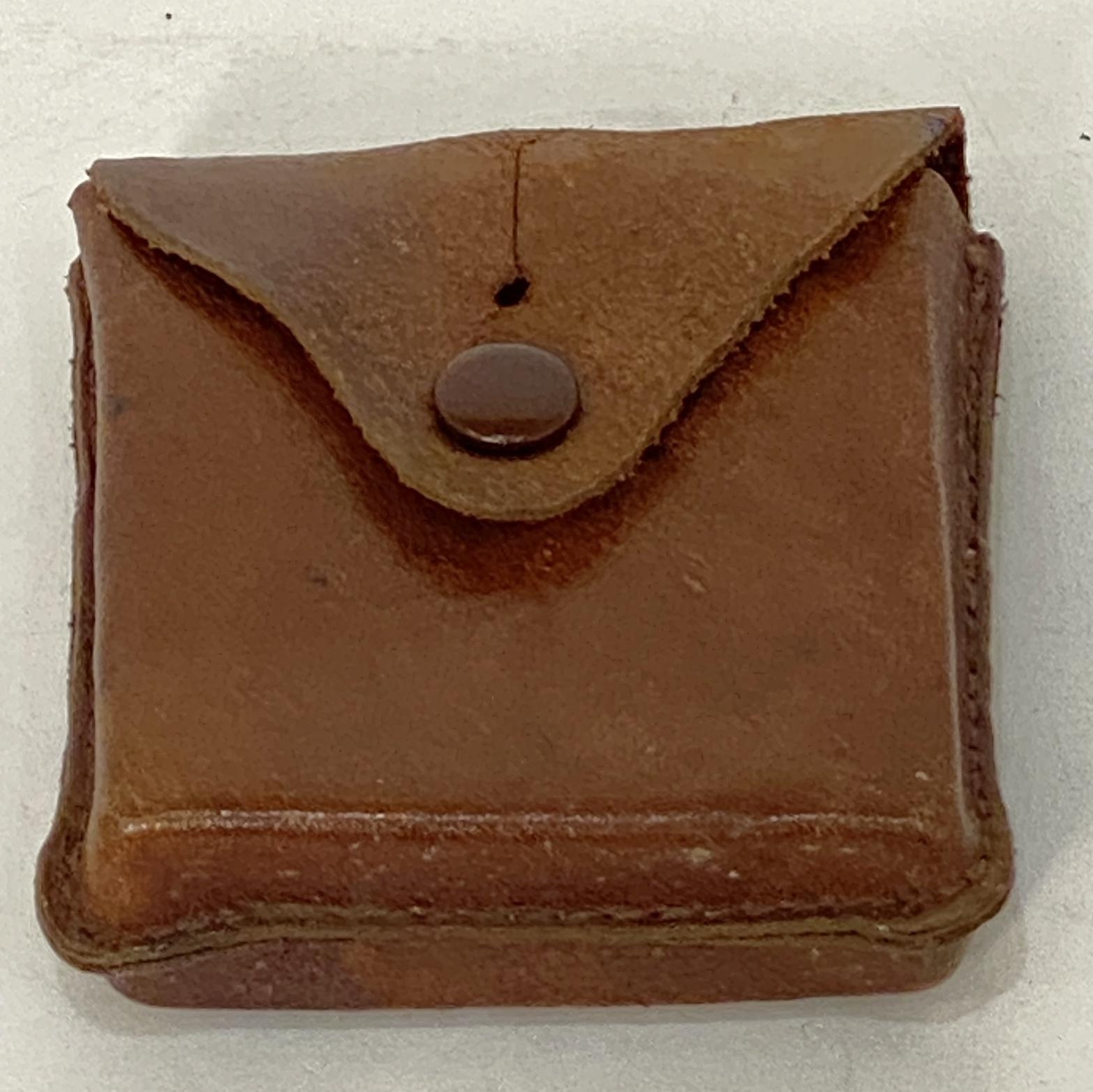 Early 20th Century WWI British Military Pocket Compass of Brass with Original Leather Case For Sale