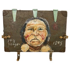 Used WWI Era Military Trunk Painted by Artist Ira Yeager