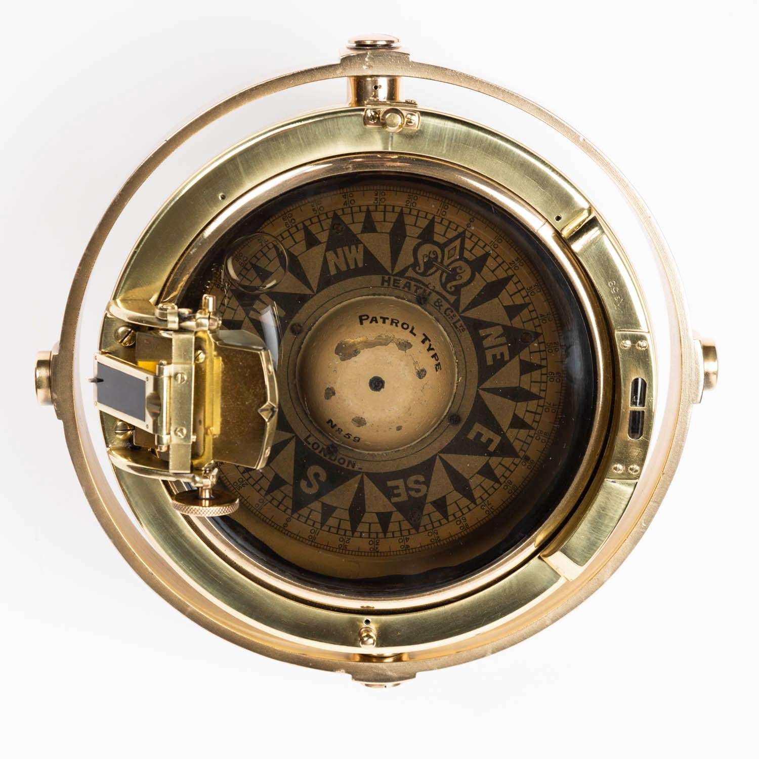 Wwi Era Ship’s Compass by Heath & Co For Sale 1