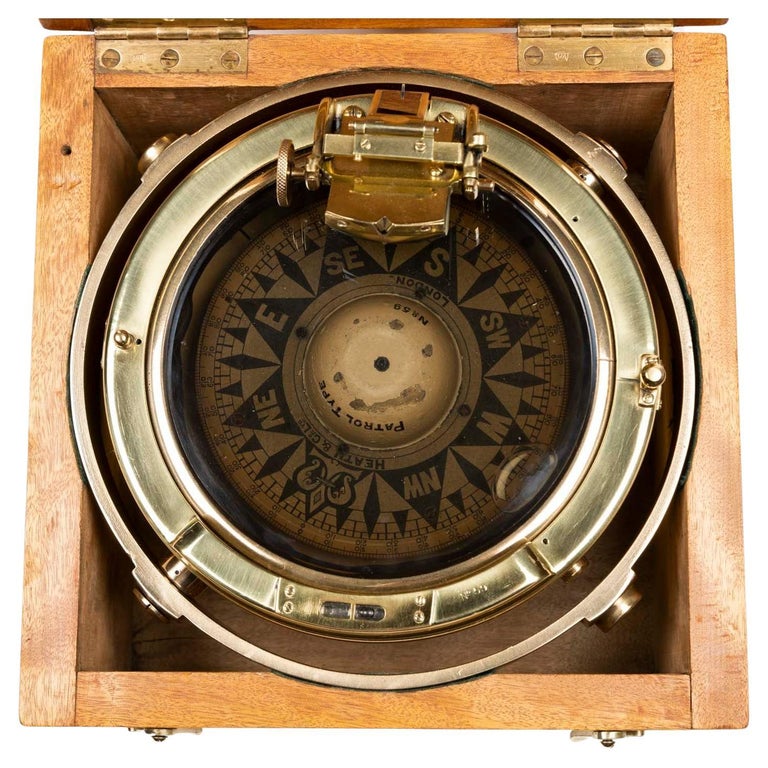Wwi Era Ship’s Compass by Heath and Co For Sale at 1stDibs