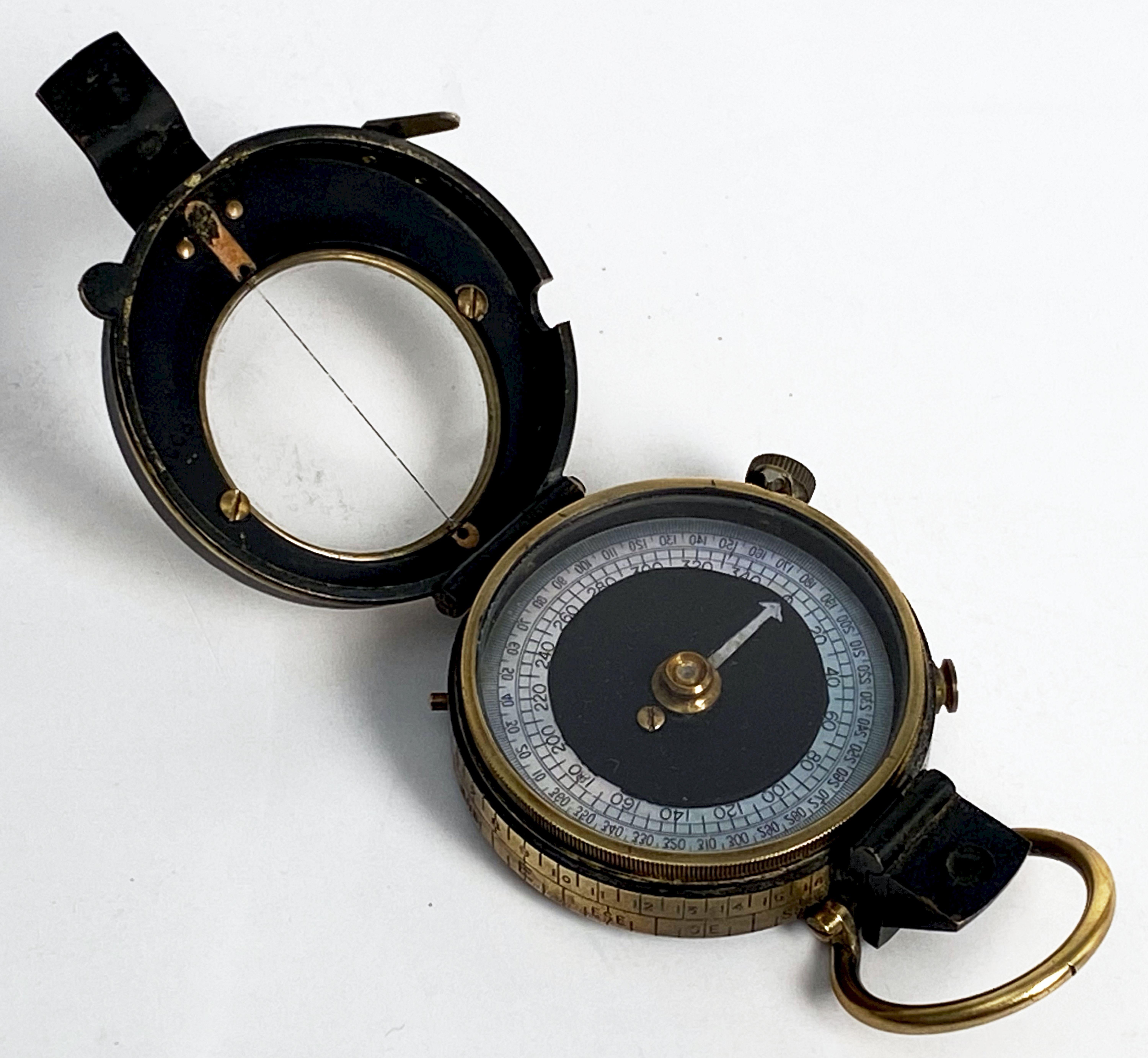 WWI Military Officer's Marching Compass Dated 1918, Verners Patent VIII 10