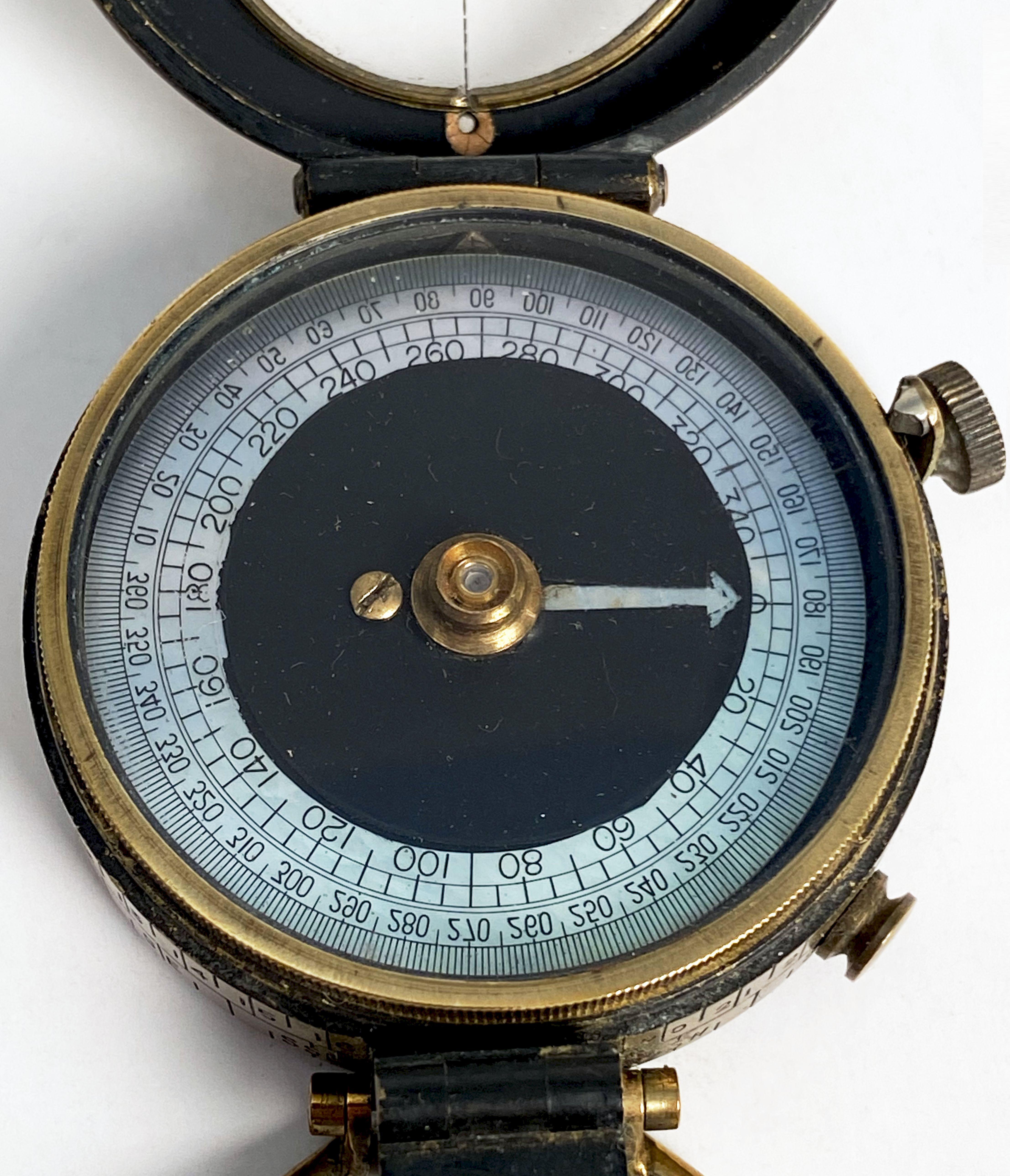 WWI Military Officer's Marching Compass Dated 1918, Verners Patent VIII 11