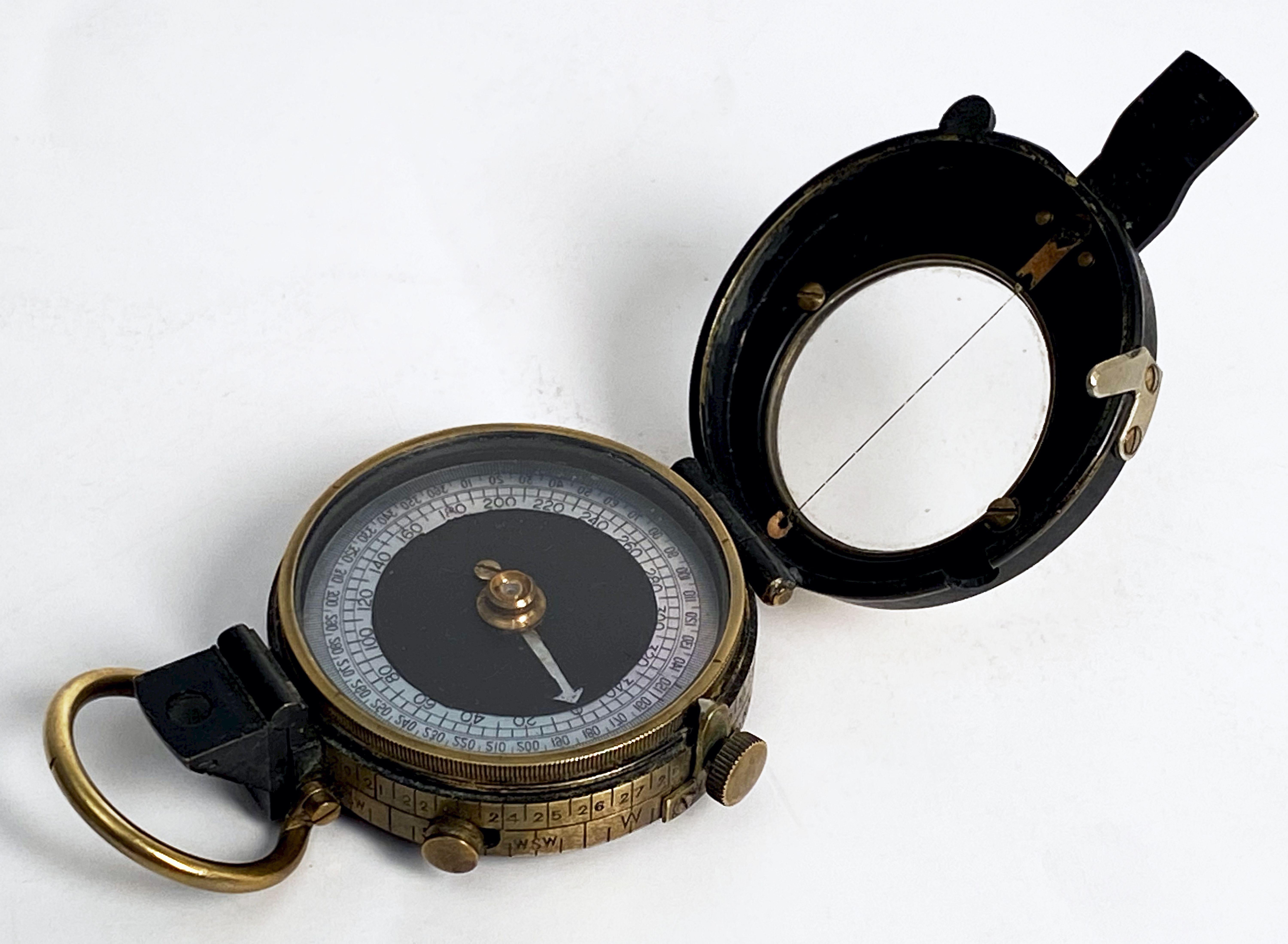 Metal WWI Military Officer's Marching Compass Dated 1918, Verners Patent VIII