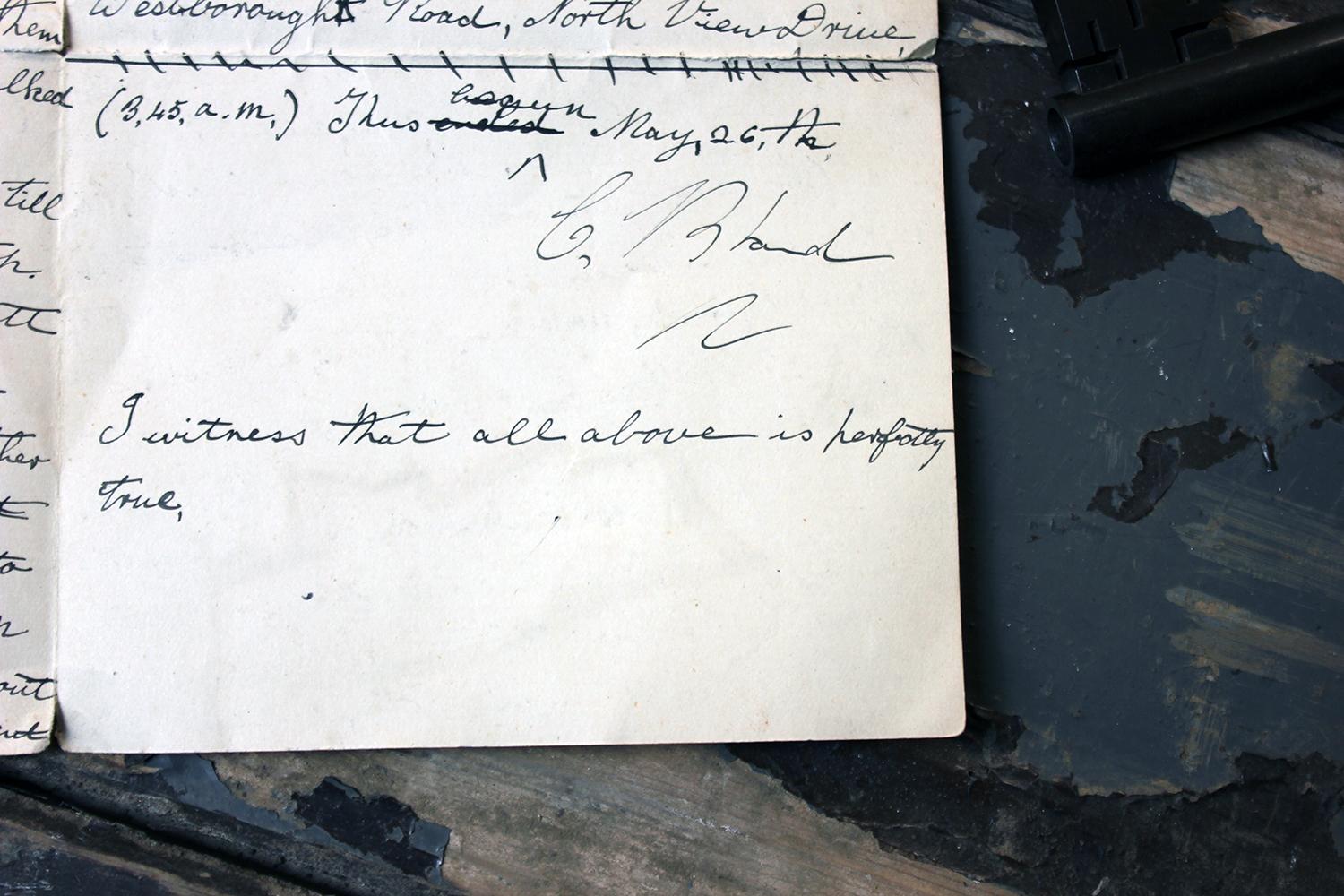WWI Period Hand-Written Account of May 26th 1916; Relating to Zeppelin Air-Raid For Sale 5
