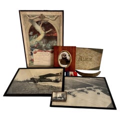 WWI Pilot Photo Album, Metal Plaque & Diploma, France, 1914-1918