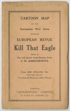 WWI Satirical Cartoon Map: 'Kill That Eagle' by J.H. Amschewitz, 1914