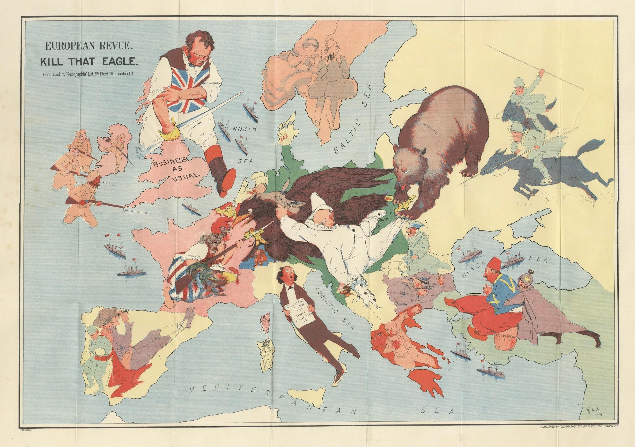 Carte satirique de la Première Guerre mondiale : Kill That Eagle