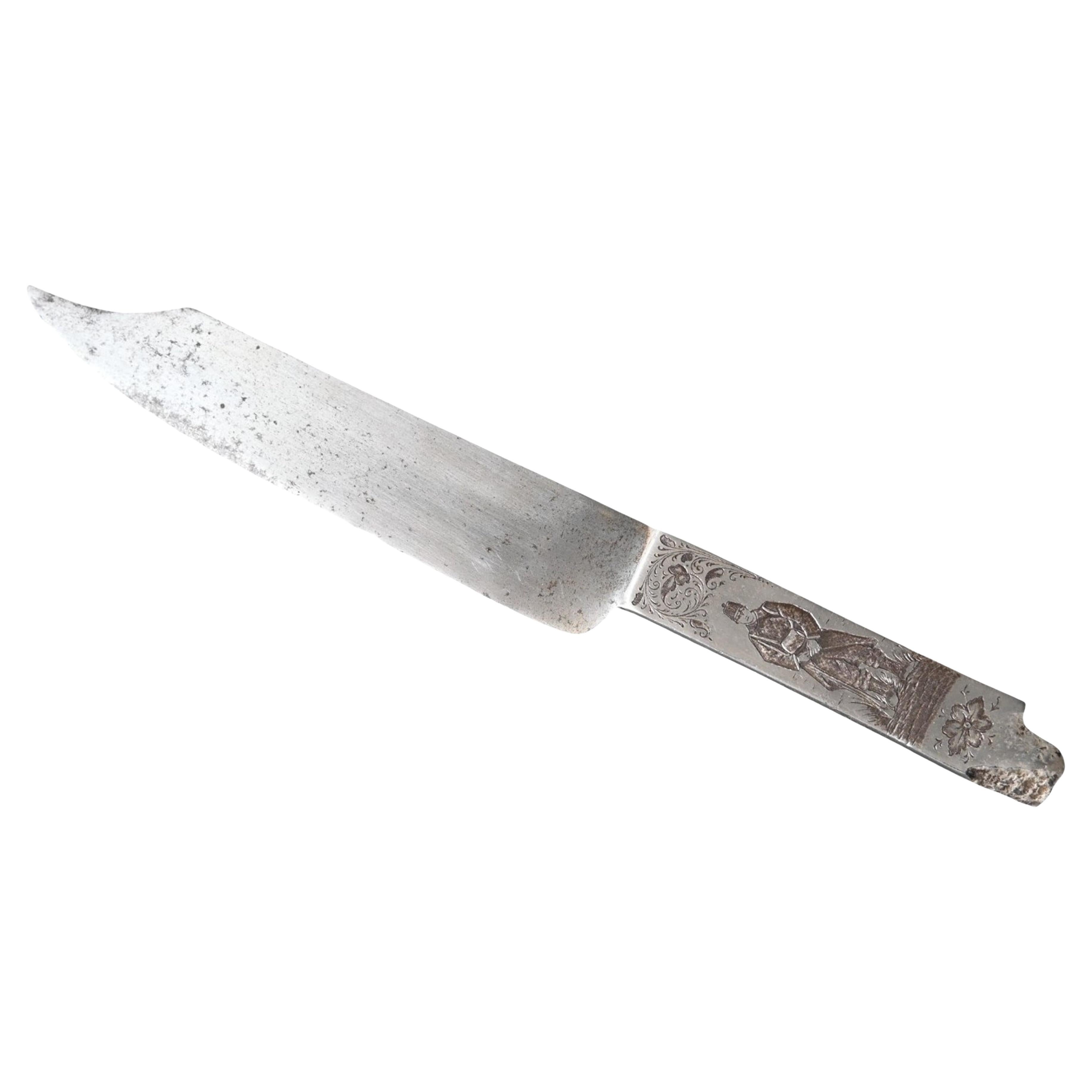 WWI Trench Art Messer - "souvenir De Guerre 1914-1917" - Handgefertigt  Schrapnell im Angebot