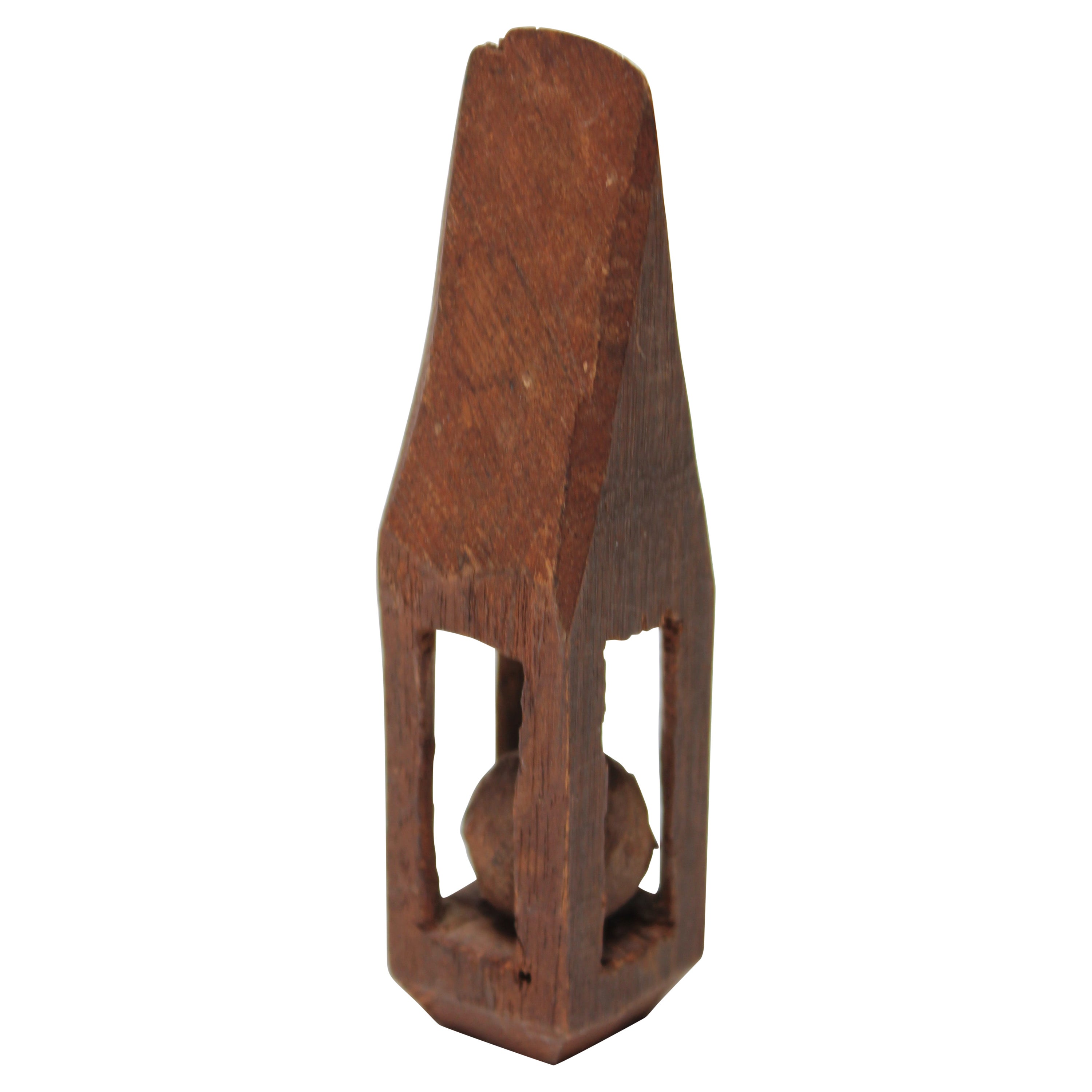 WWI Trench Art Miniature Hand-Carved Ball in Cage Whimsy
