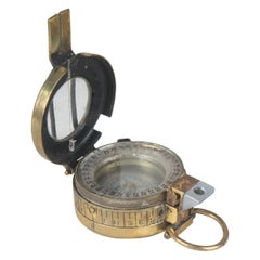 Retro WWII Brass Pocket Compass, England, 1942