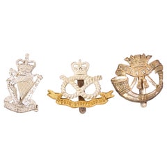 WWII British Infantry Regiment Cap Badges (x3)
