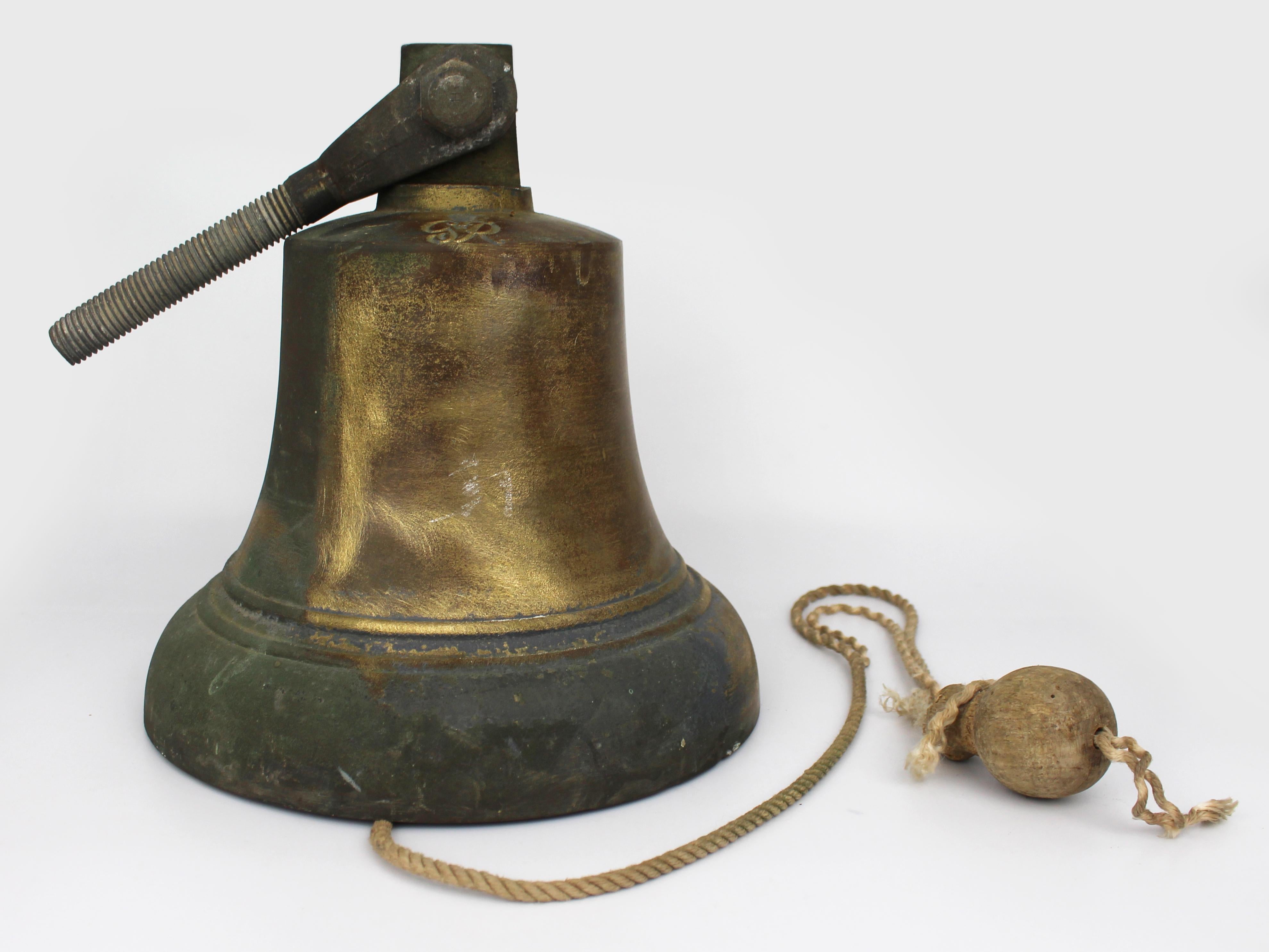 WWII-Era British Royal Navy Bronze Ship’s Bell, George VI Cipher, circa 1940s

A distinguished and substantial British Royal Navy bronze ship’s bell, dating from the Second World War period. Cast with the regal cipher 